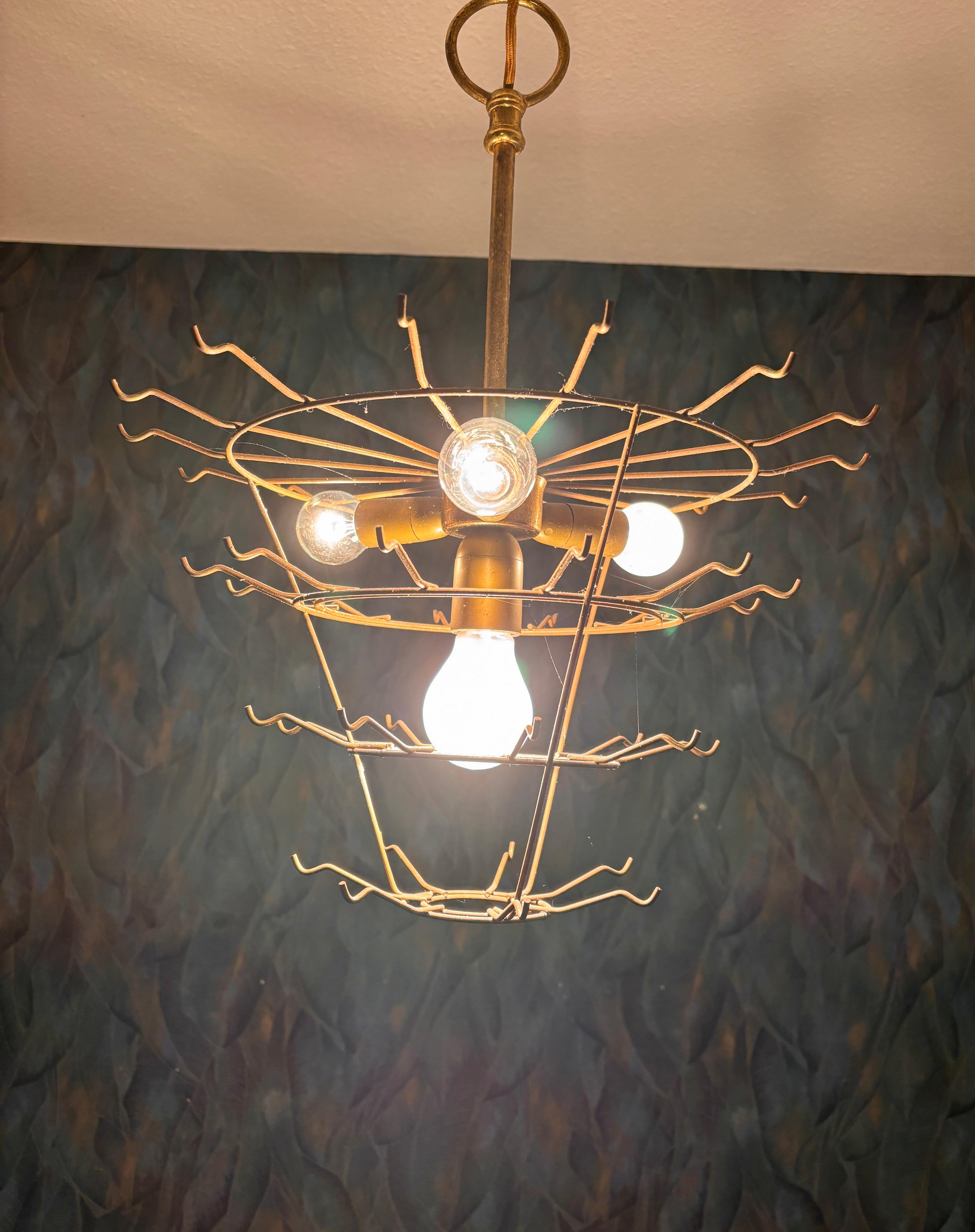 Glass chandelier 60s For Sale 10
