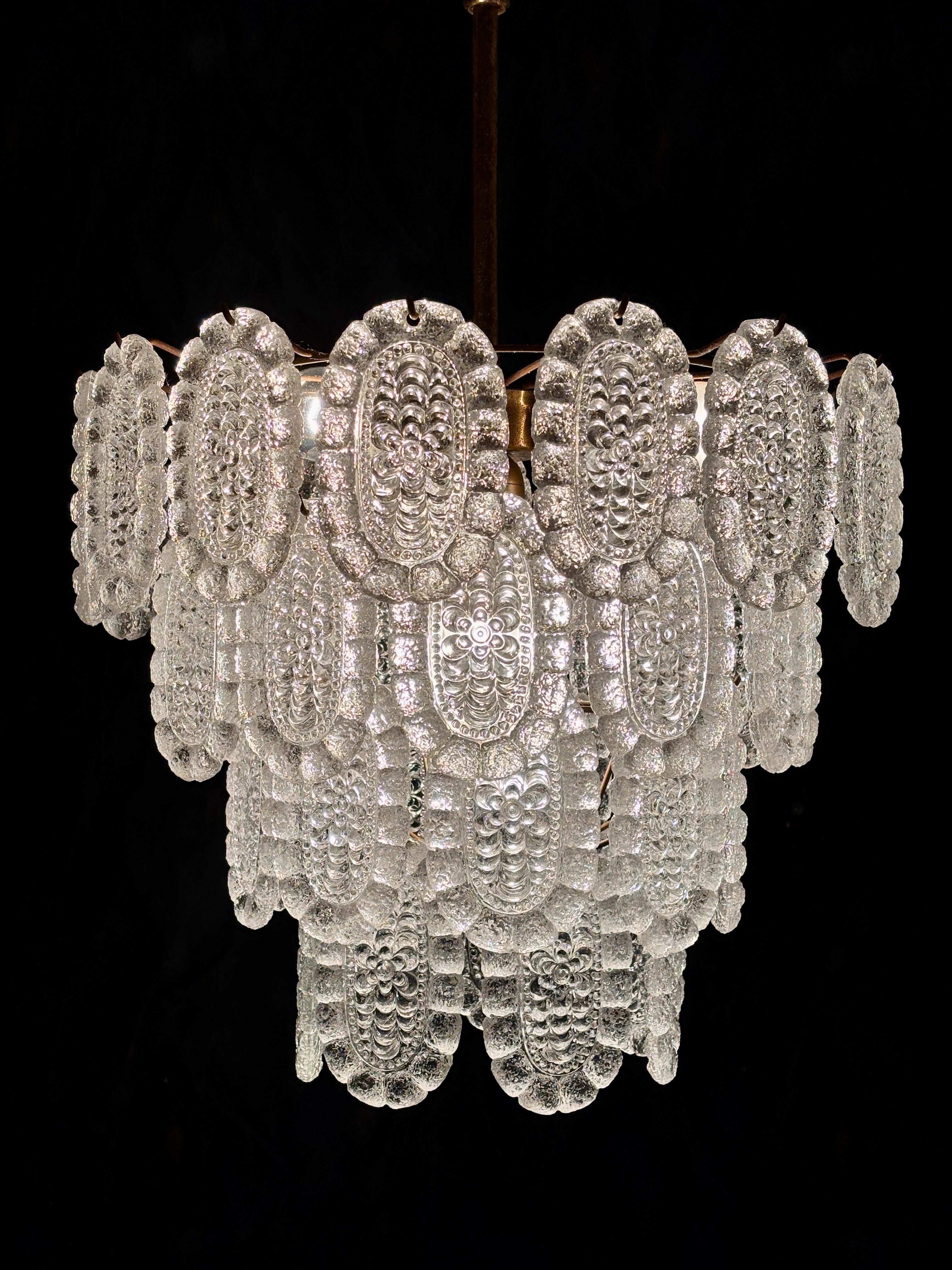 Glass chandelier 60s For Sale 2