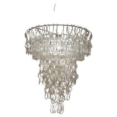 Lustre en verre Angelo Mangiarotti pour Vistosi, Italie, années 1970