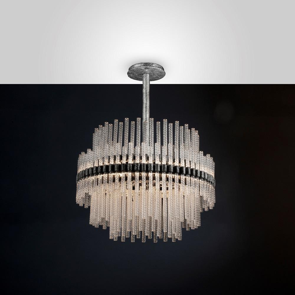 Glass Chandelier by Aver In New Condition For Sale In Geneve, CH