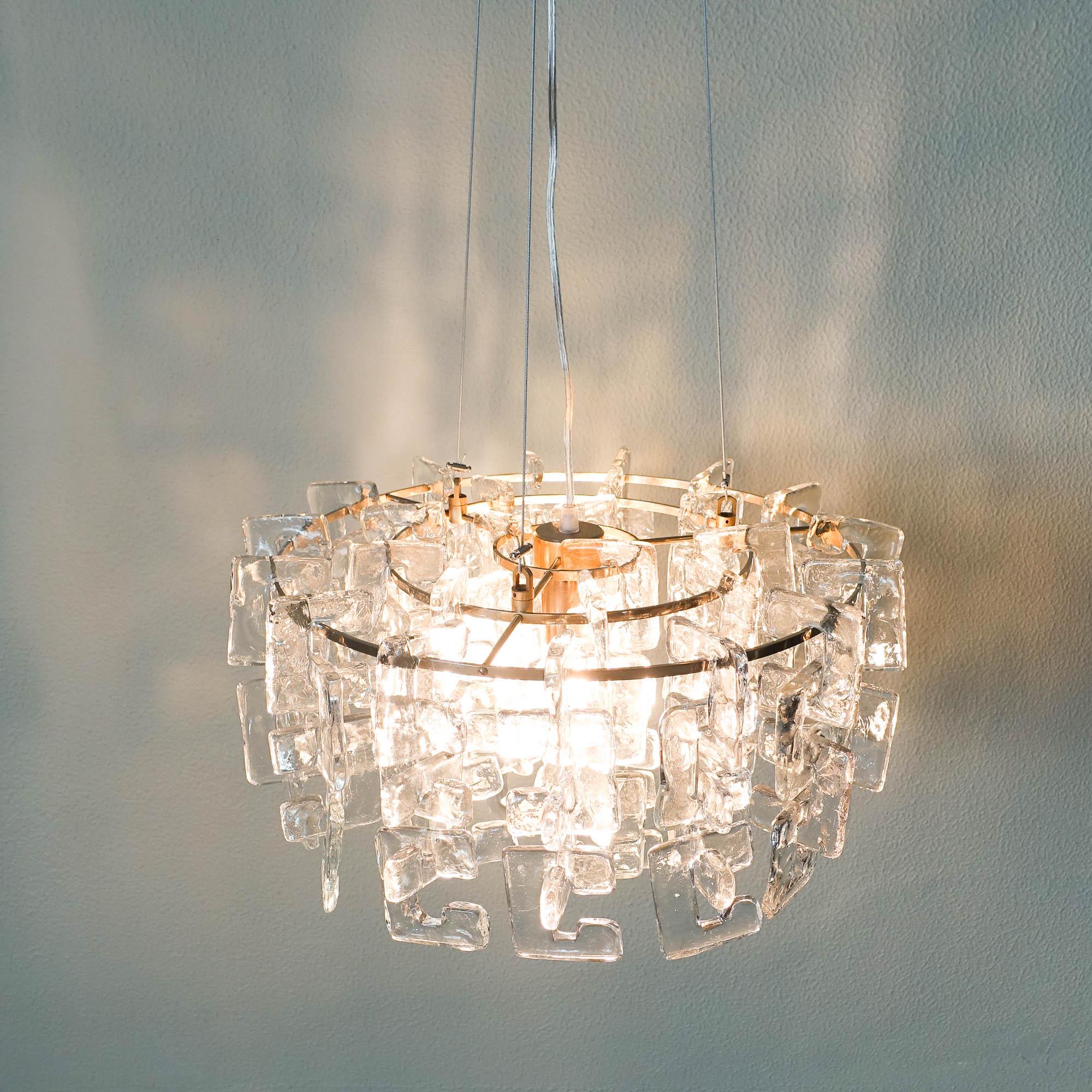 Mid-20th Century Glass Chandelier by Carlo Nason for Mazzega, 1960's