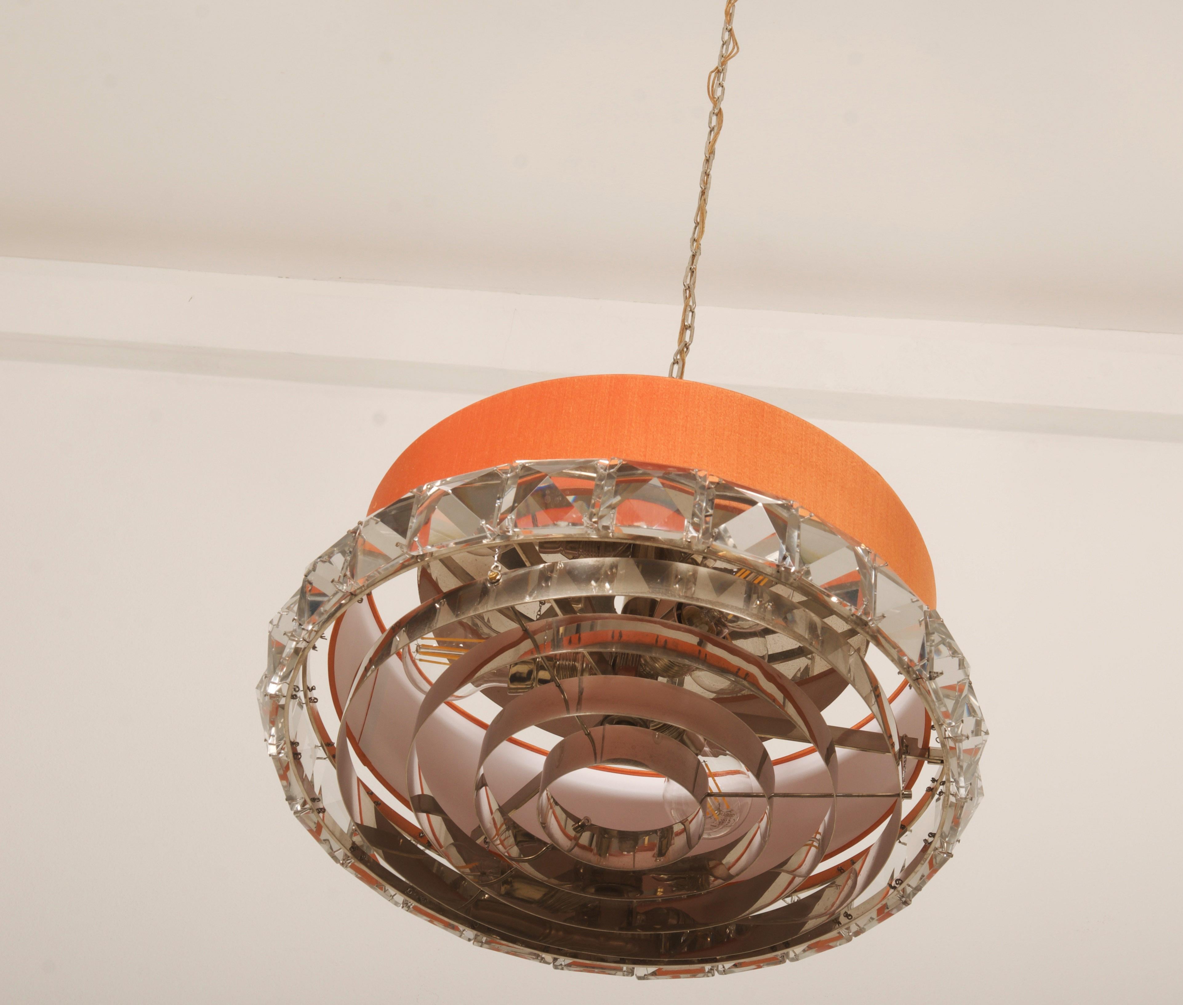 Lampadario in vetro di Orrefors degli anni '60 In condizioni buone in vendita a Vienna, AT