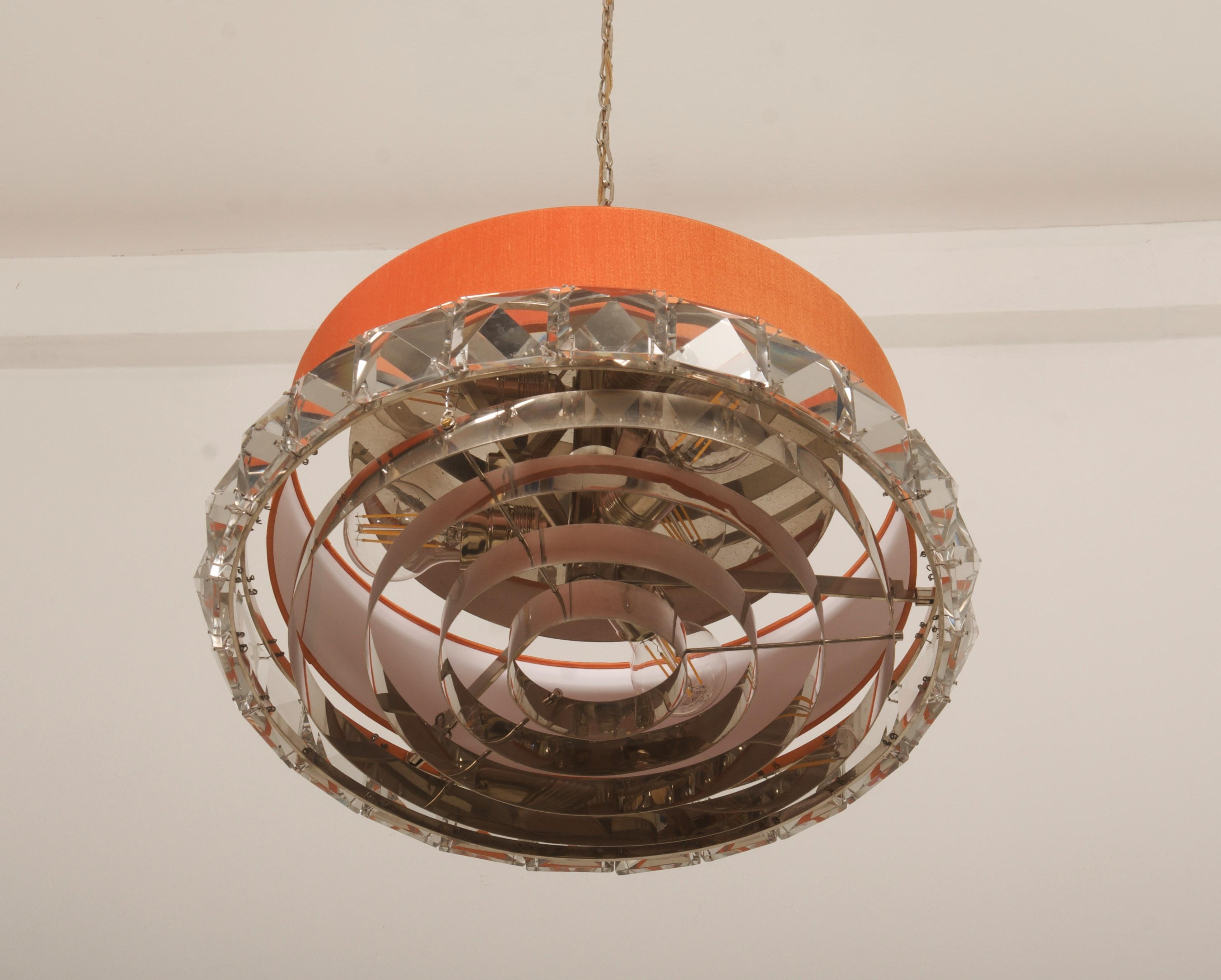 Metà XX secolo Lampadario in vetro di Orrefors degli anni '60 in vendita