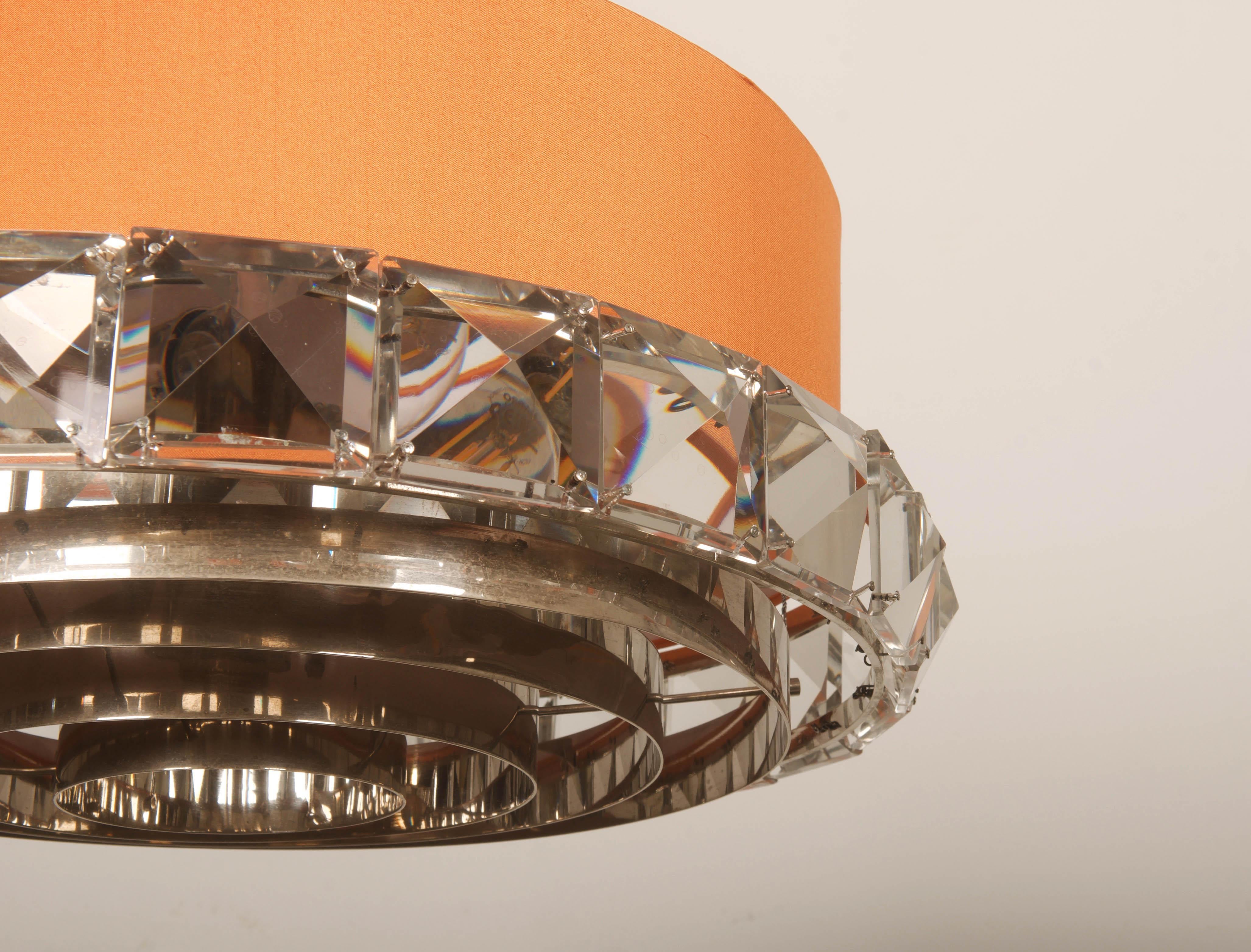 Ottone Lampadario in vetro di Orrefors degli anni '60 in vendita