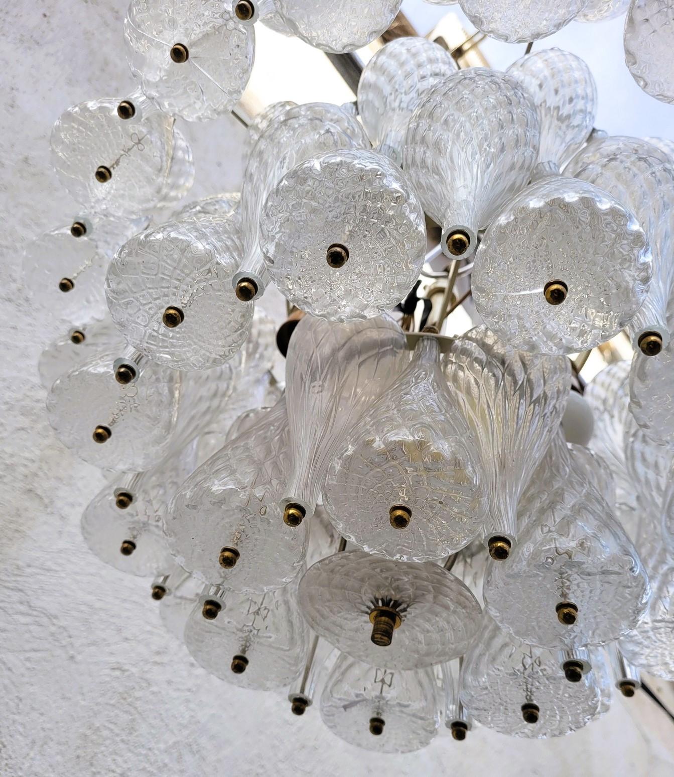 Glass Chandelier / Ceiling Lamp, Venini, 20th Century For Sale 5