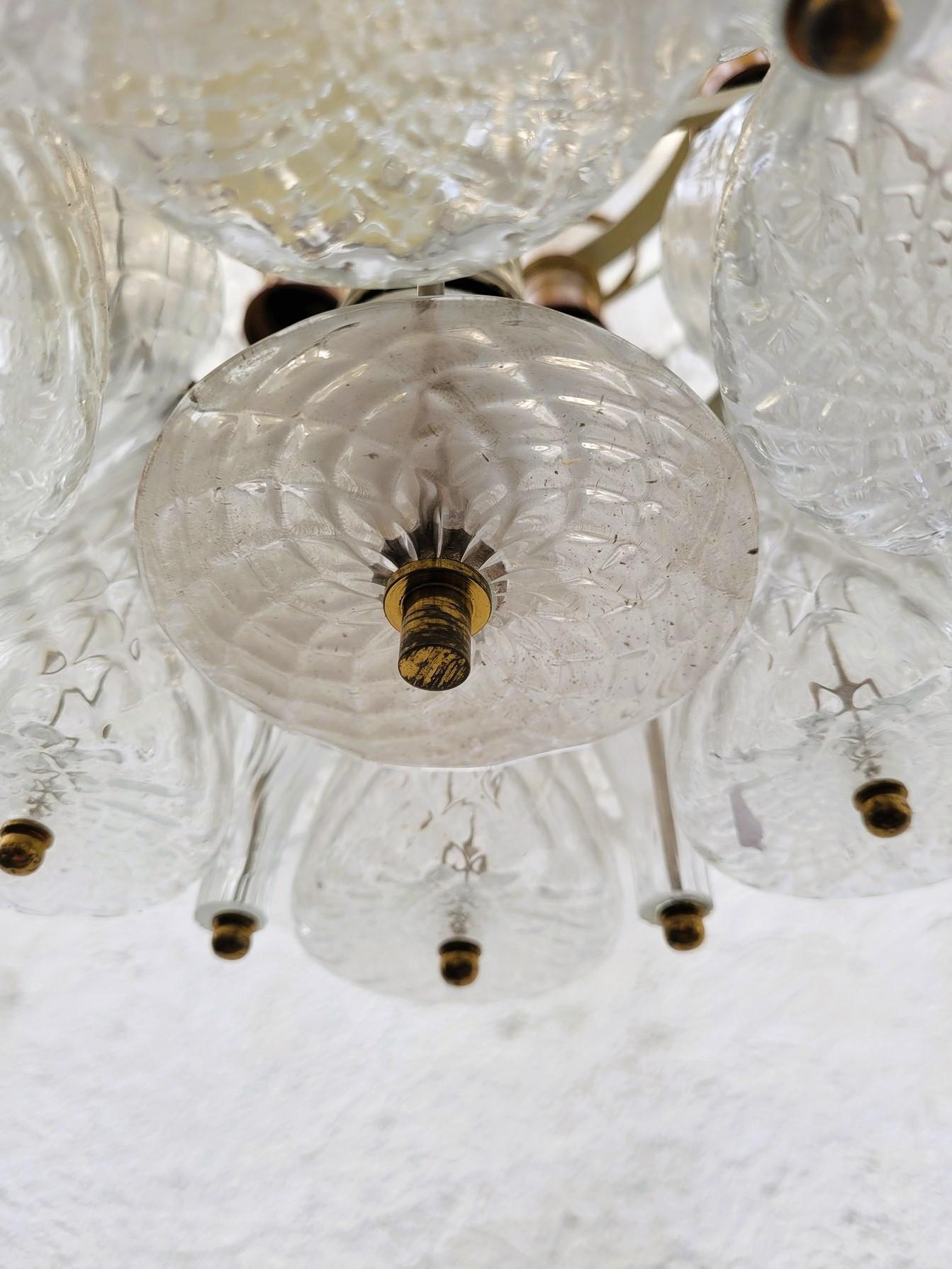 Glass Chandelier / Ceiling Lamp, Venini, 20th Century For Sale 6
