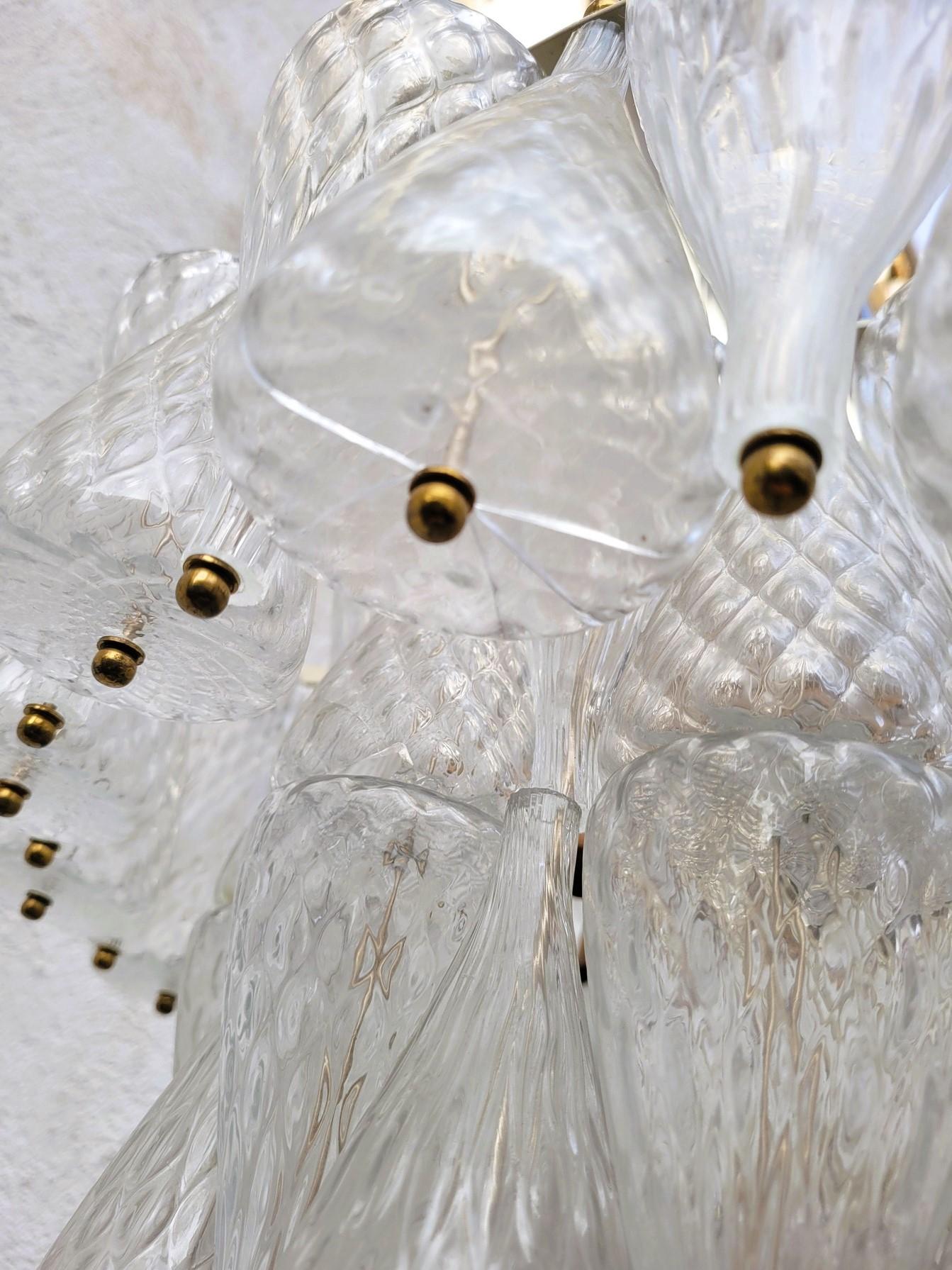 Glass Chandelier / Ceiling Lamp, Venini, 20th Century For Sale 7