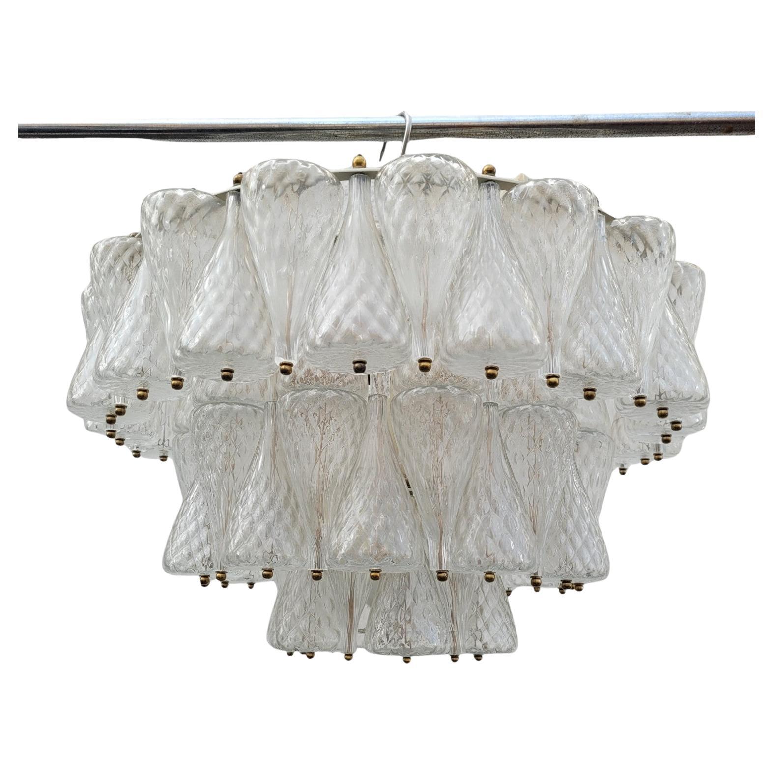 Glass Chandelier / Ceiling Lamp, Venini, 20th Century