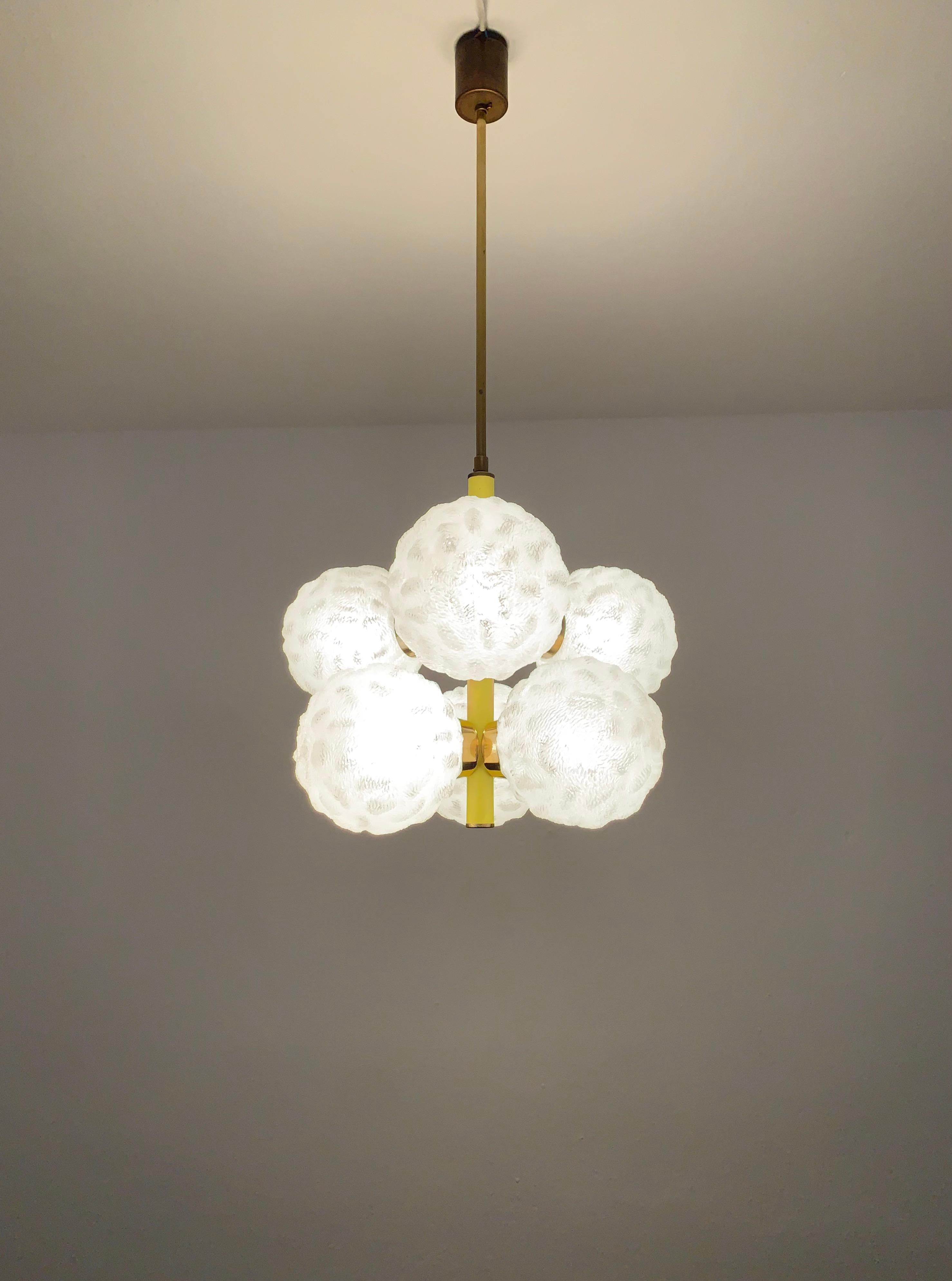 Mid-20th Century Glass Chandelier For Sale