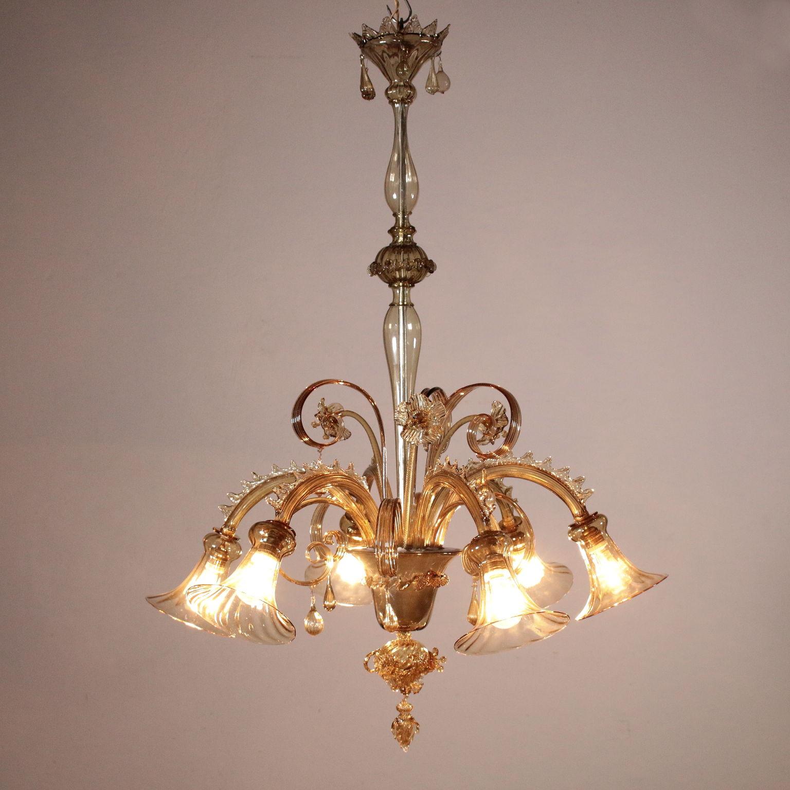 Glass Chandelier from Murano, Italy, 20th Century 3