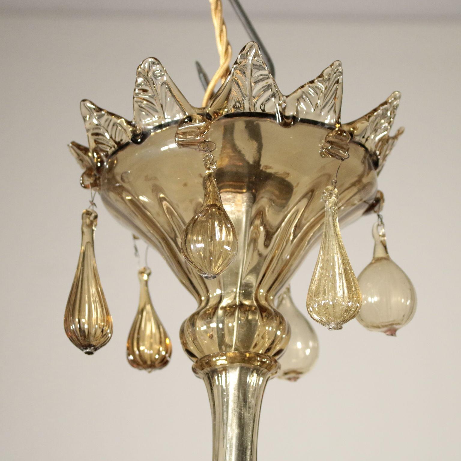 Glass Chandelier from Murano, Italy, 20th Century In Fair Condition In Milano, IT