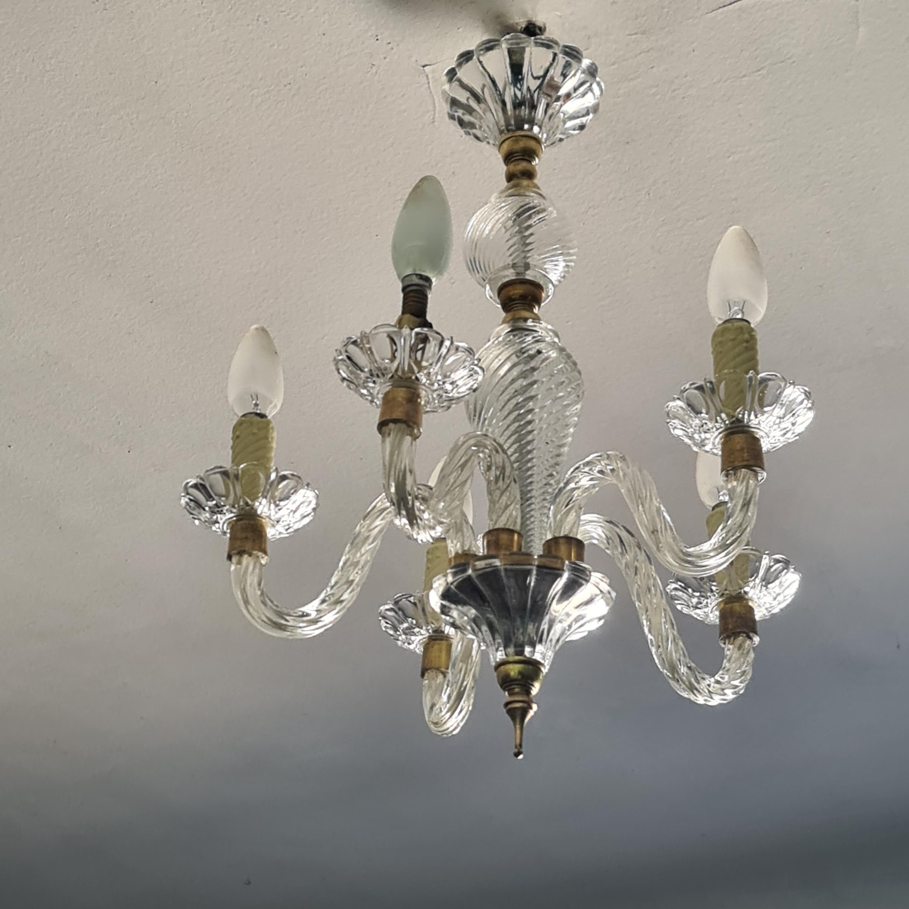 araña de cristal estilo murano Italiano en venta