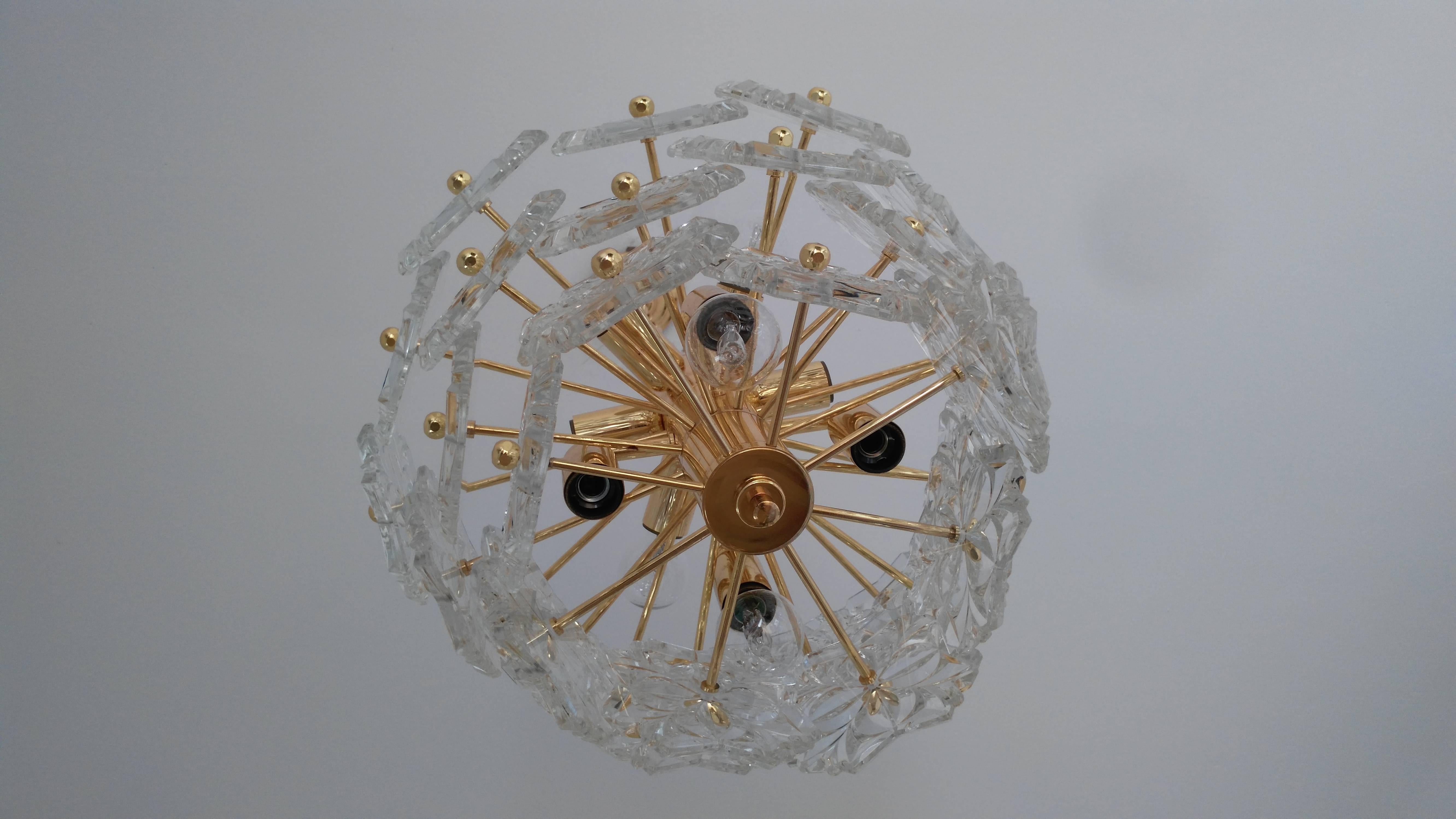 Mid-Century moderno Lampadario in vetro Kinkeldey in vendita