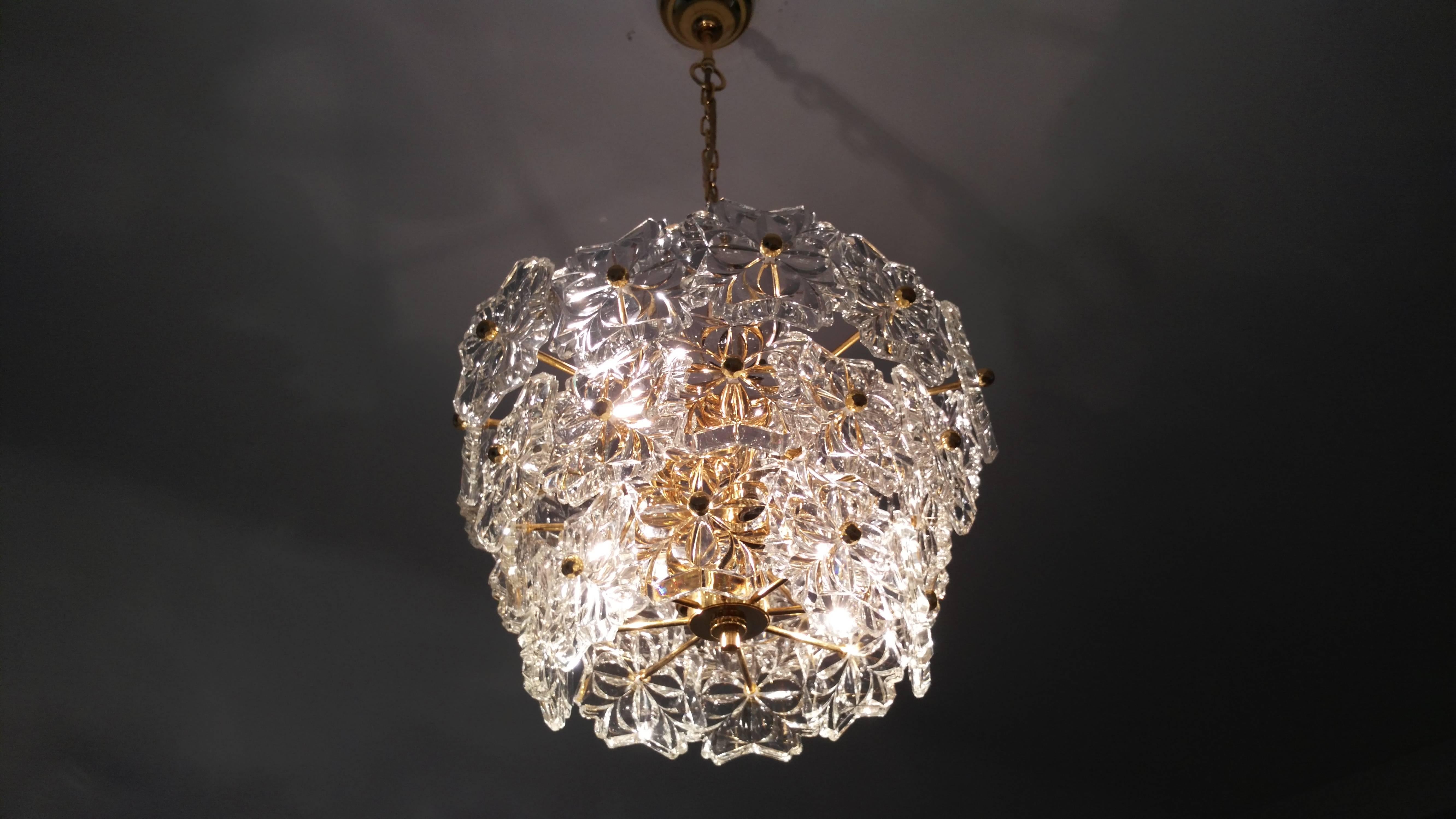 Late 20th Century Glass Chandelier Kinkeldey For Sale