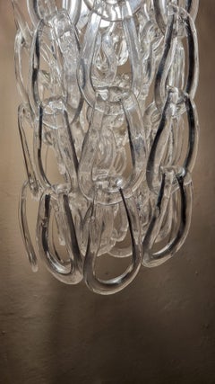 Glass Chandelier Mod. Giogali by Angelo Mangiarotti for Vetreria Vistosi, 1970