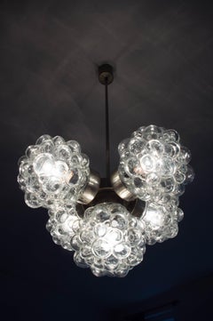 Glass Chandelier Pendant for Kamenicky Senov, Czechoslovakia, 1970s