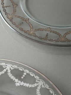 Rokoko-Glasuntersetzer mit Blattsilber-Muster von Arte Italica, Satz mit 23 Stück