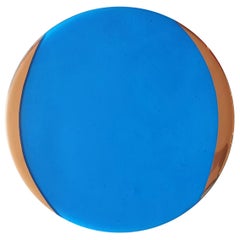 Glass Charger with Gold Rim Blue