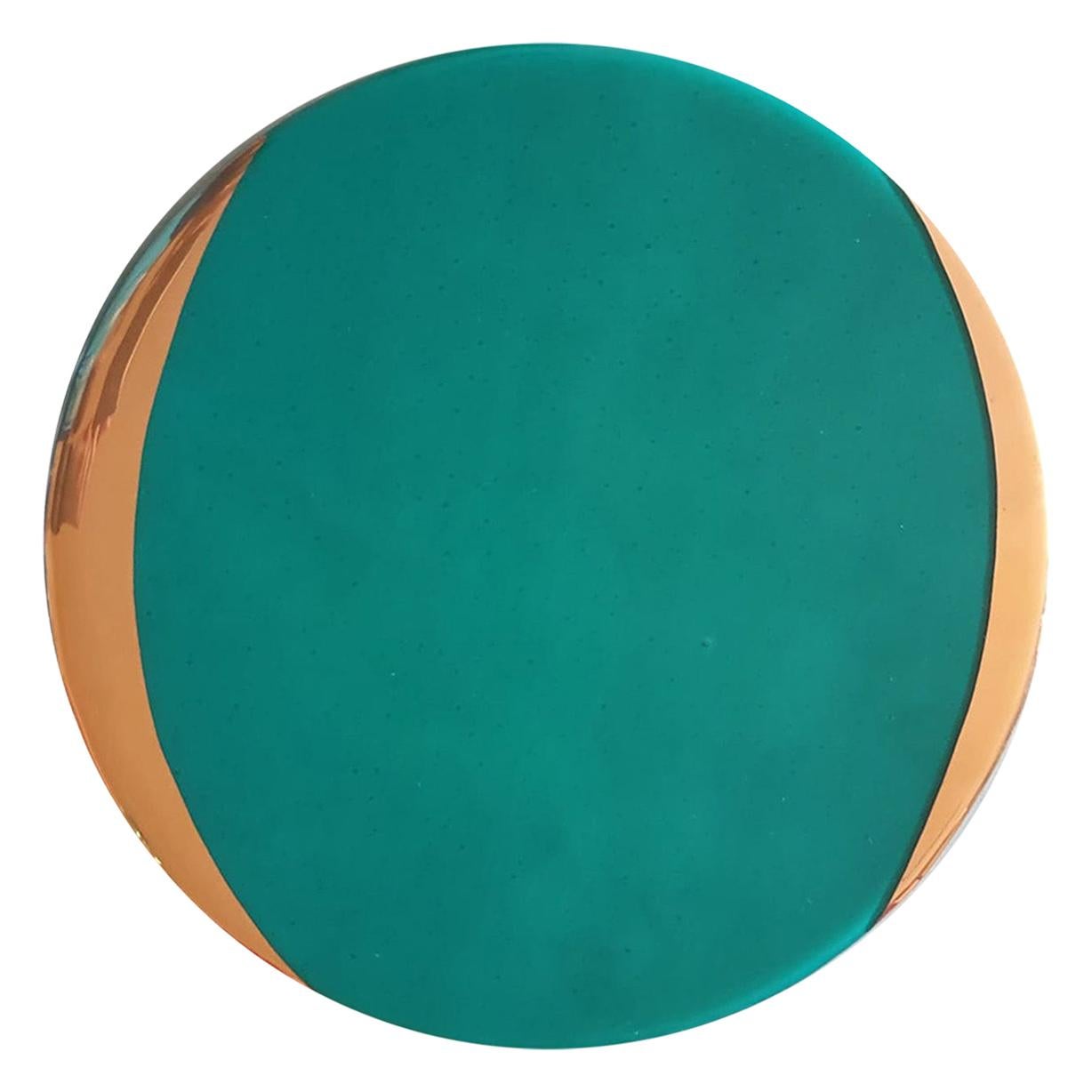 Glass Charger with Gold Rim Green