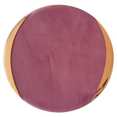 Antique Glass Charger with Gold Rim Purple