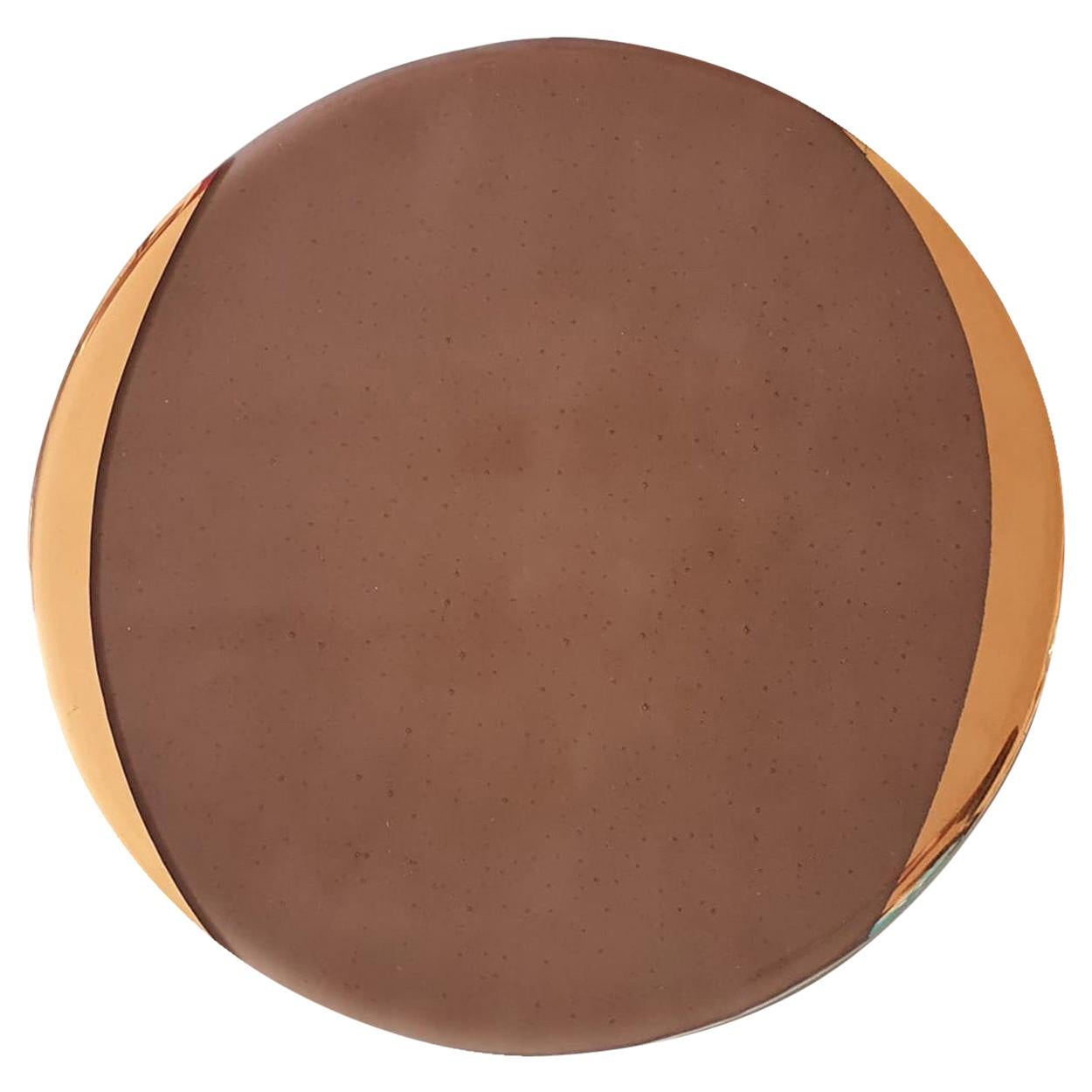 Glass Charger with Gold Rim Taupe