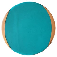 Glass Charger with Gold Rim Turquoise