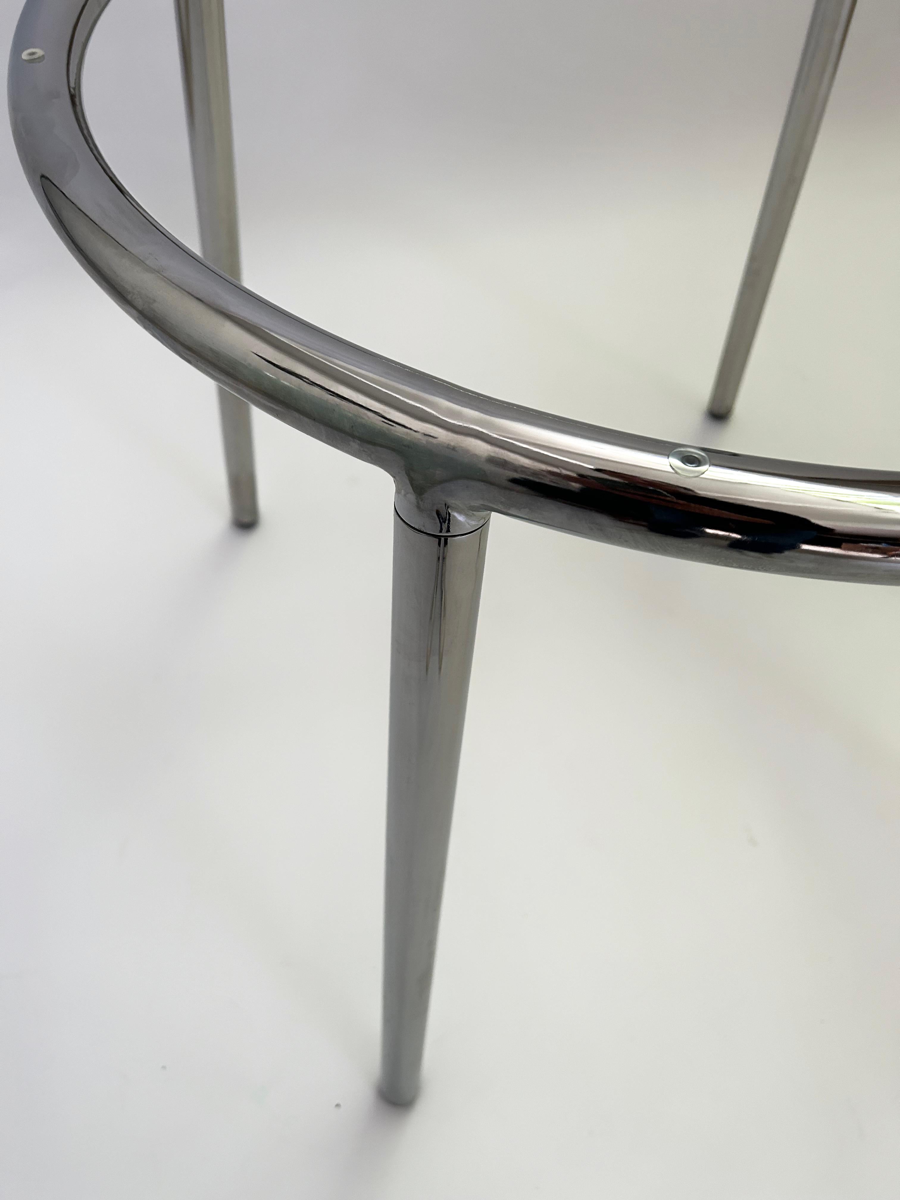 Mid-Century Modern Glass & Chrome Dining Or Side Table, 1970s For Sale