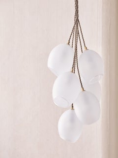 Glass Cluster 7 Pendant Chandelier in Glass and Porcelain by Farrah Sit