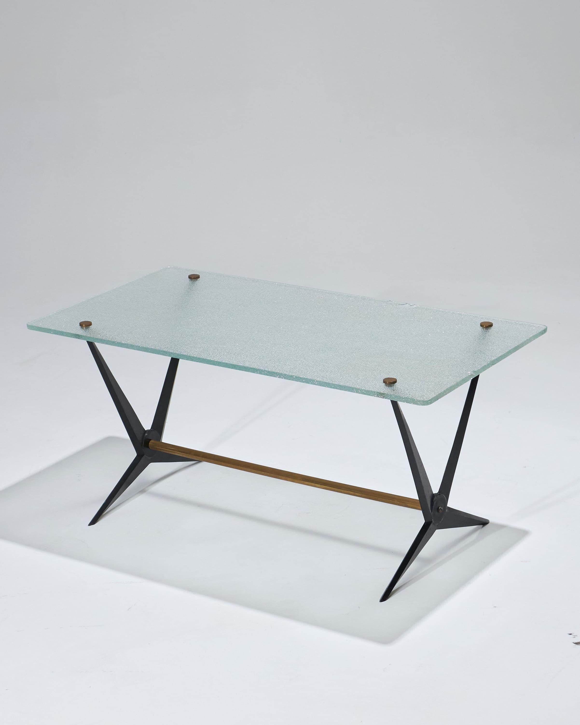 Couchtisch aus Glasglas von Angelo Ostuni, 1950er Jahre im Angebot 7