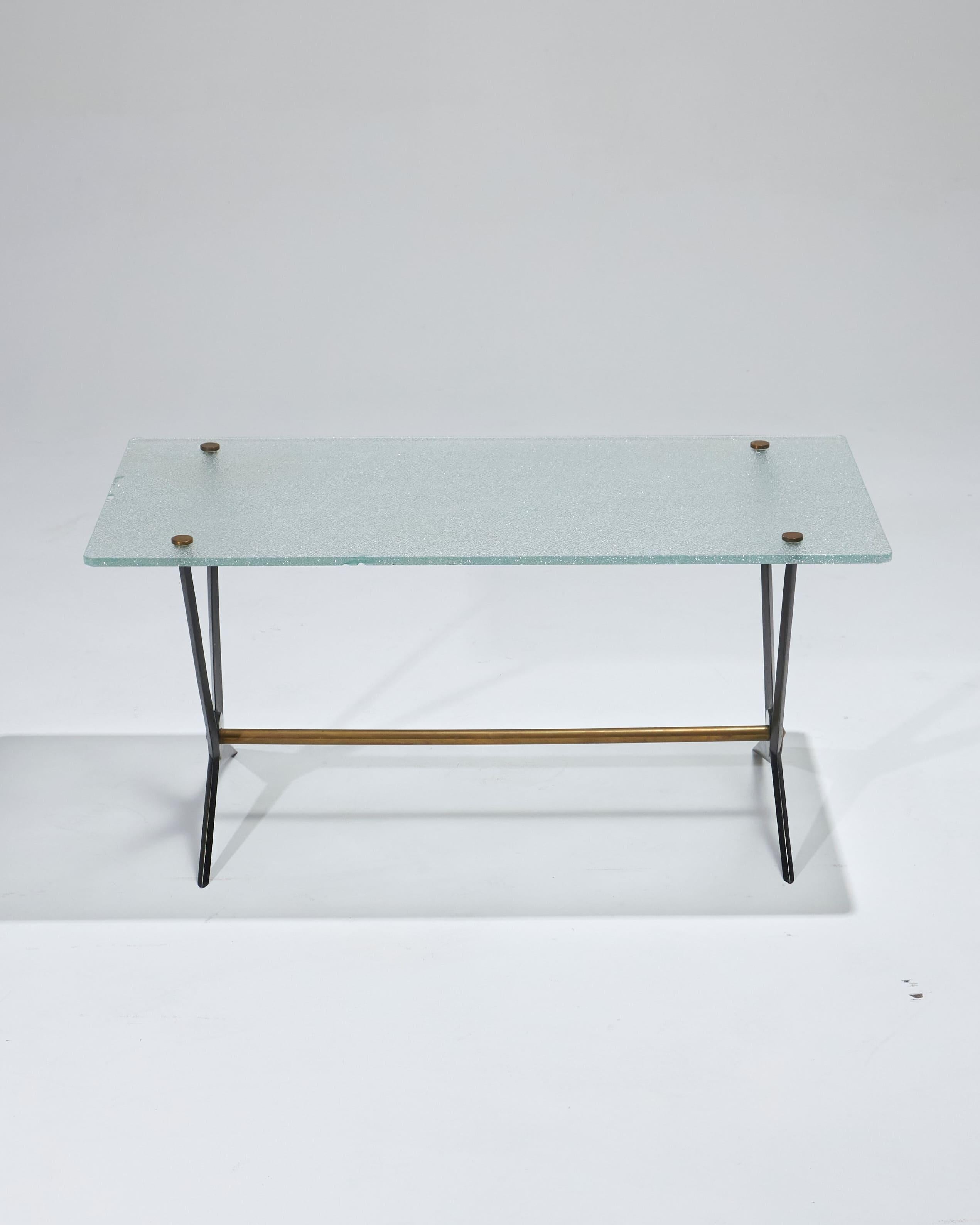 Couchtisch aus Glasglas von Angelo Ostuni, 1950er Jahre im Angebot 2