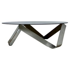 Glass Coffee Table by Knut Hesterberg for Ronald Schmitt, 1970s Glass Coffee Table by Knut Hesterberg for Ronald Schmitt, 1970s