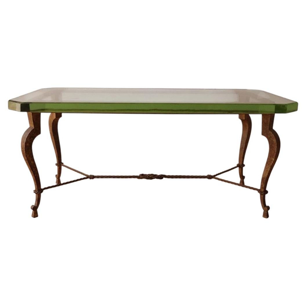 Glass Coffee Table by Maison Ramsay For Sale