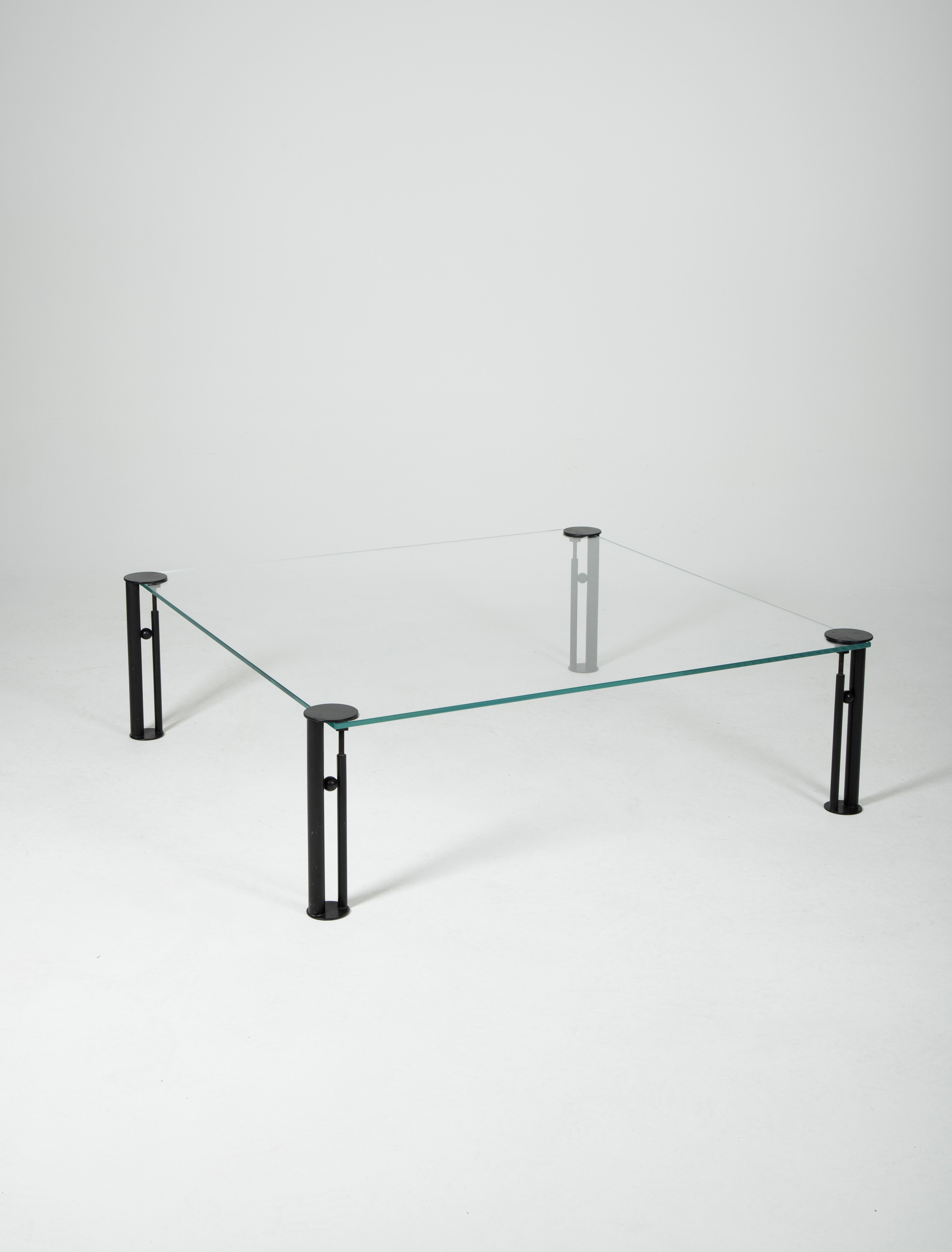 Metal Glass coffee table by Philippe Starck