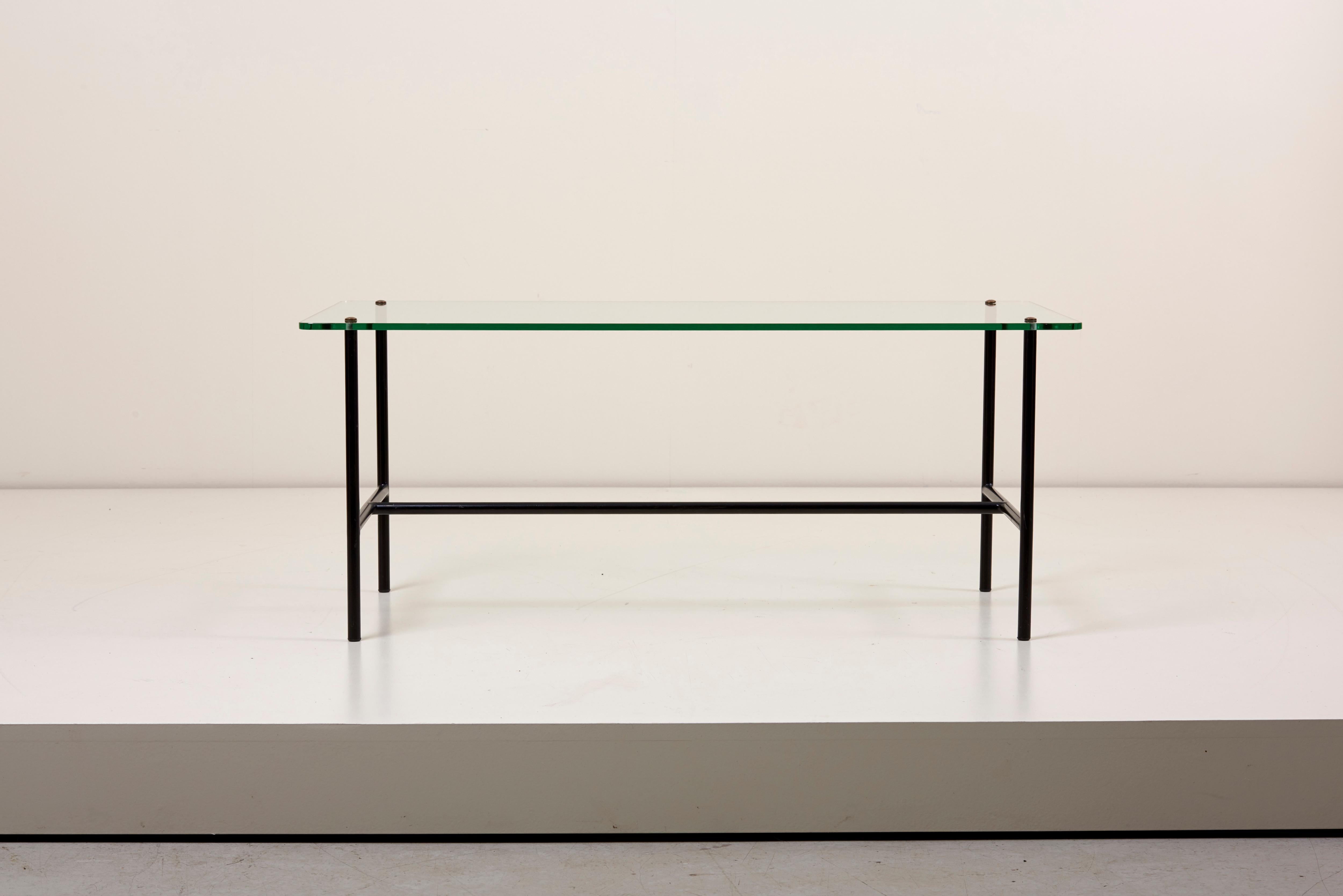 Mid-Century Modern Glass Coffee Table by Pierre Guariche for Disderot, France, 1950s