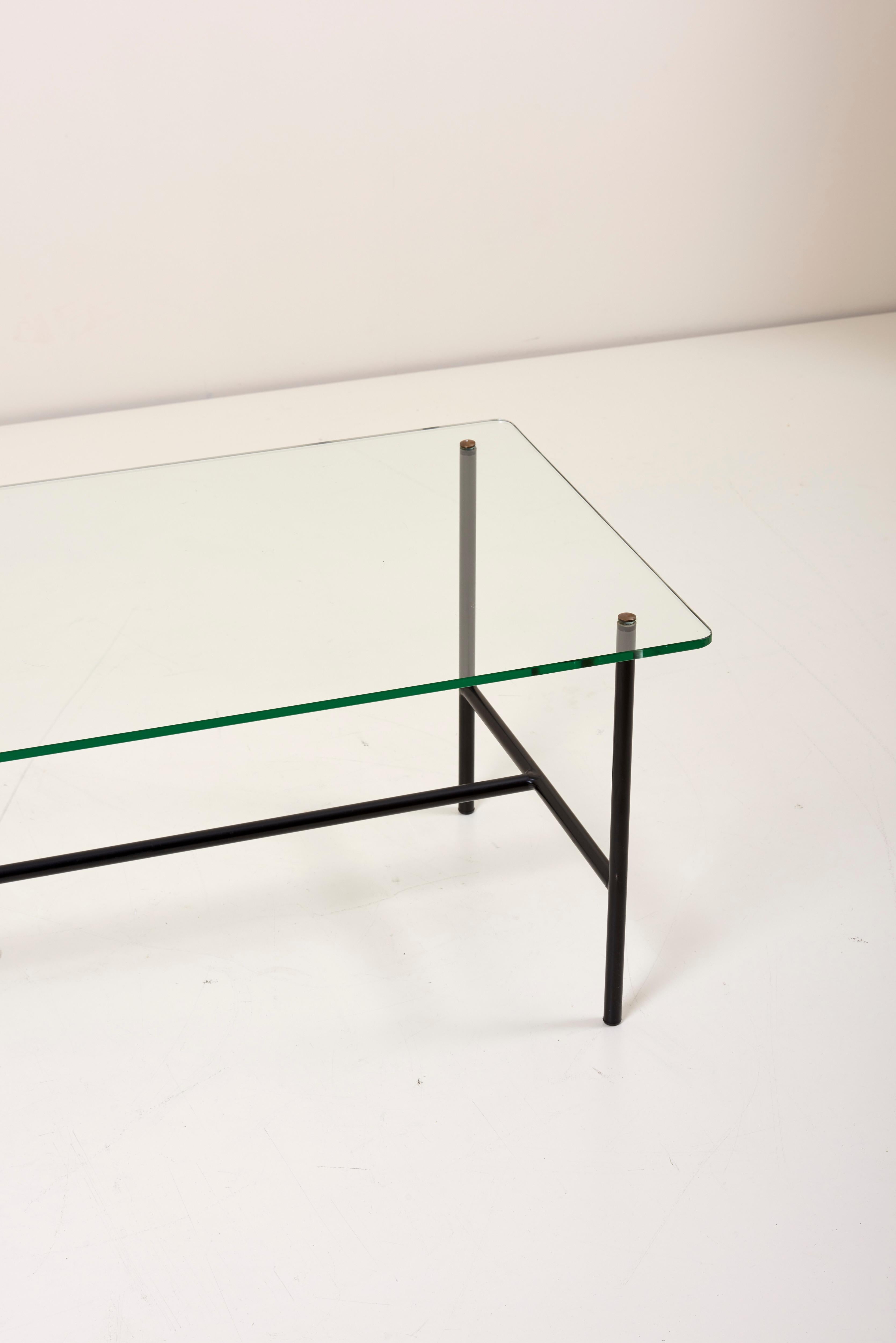 French Glass Coffee Table by Pierre Guariche for Disderot, France, 1950s