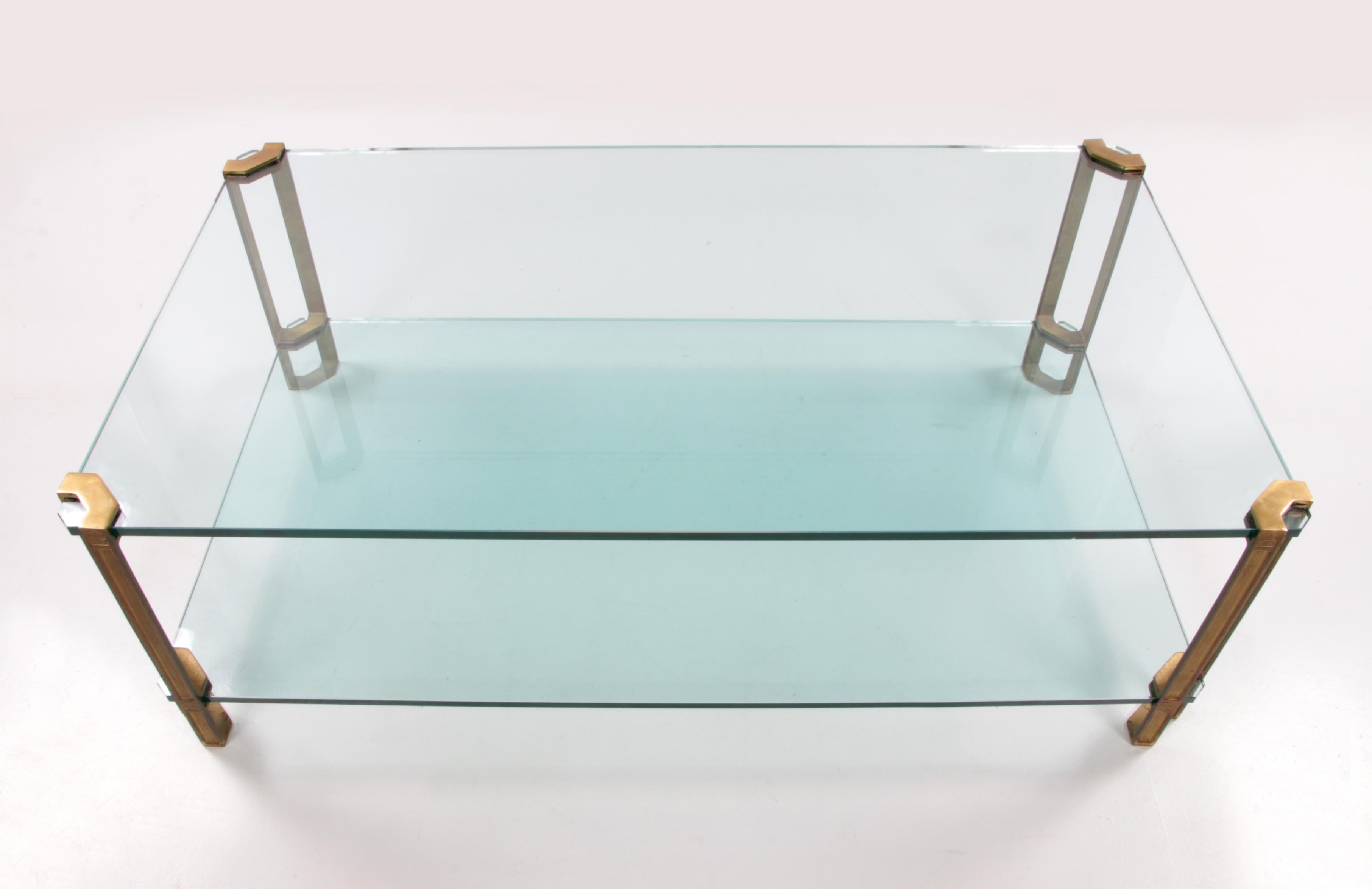 Hollywood Regency Glass Coffee Table Design by Peter Ghyczy Model T24, 1970