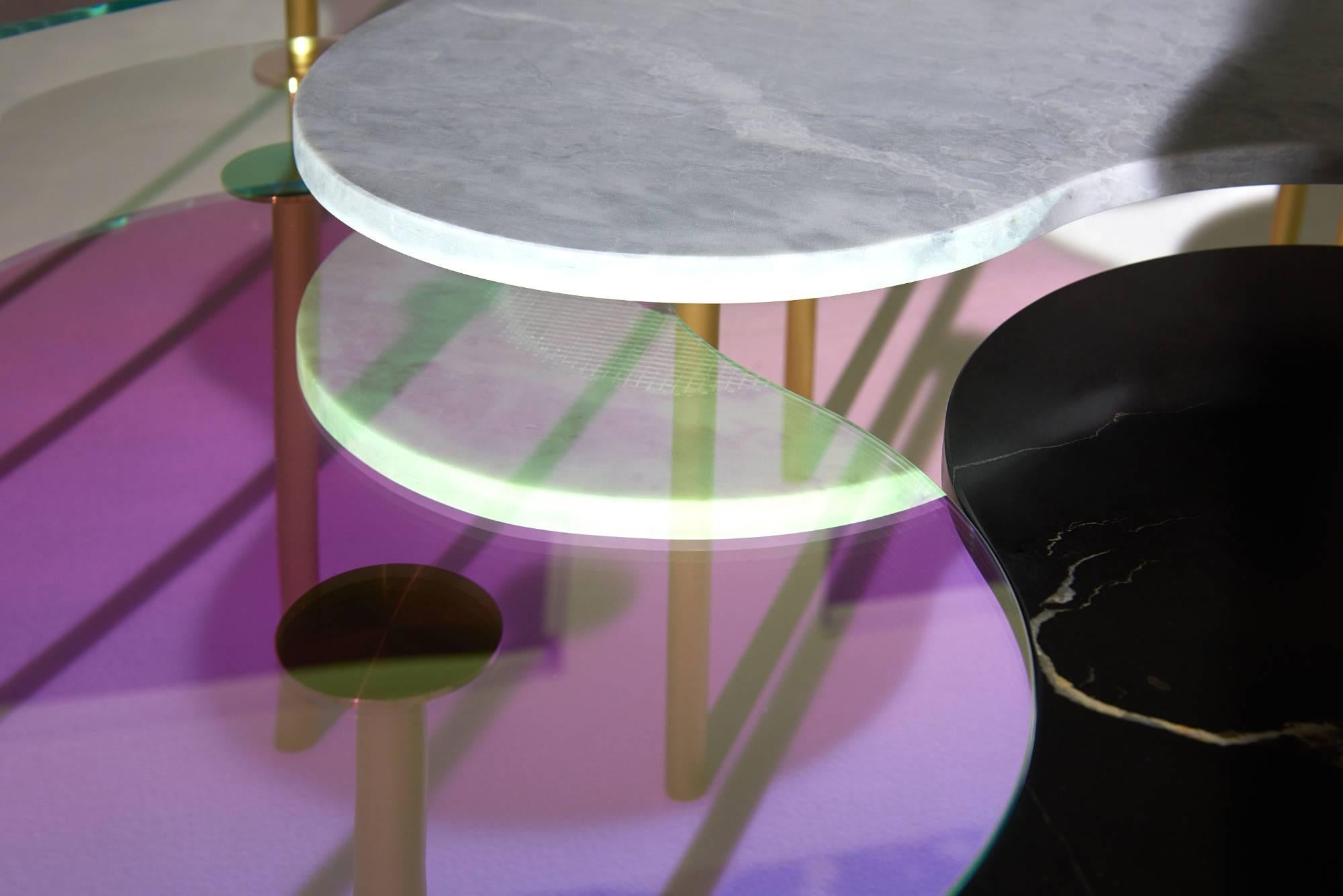 Marble Glass Coffee Table Camo B and A by  Sebastian Scherer