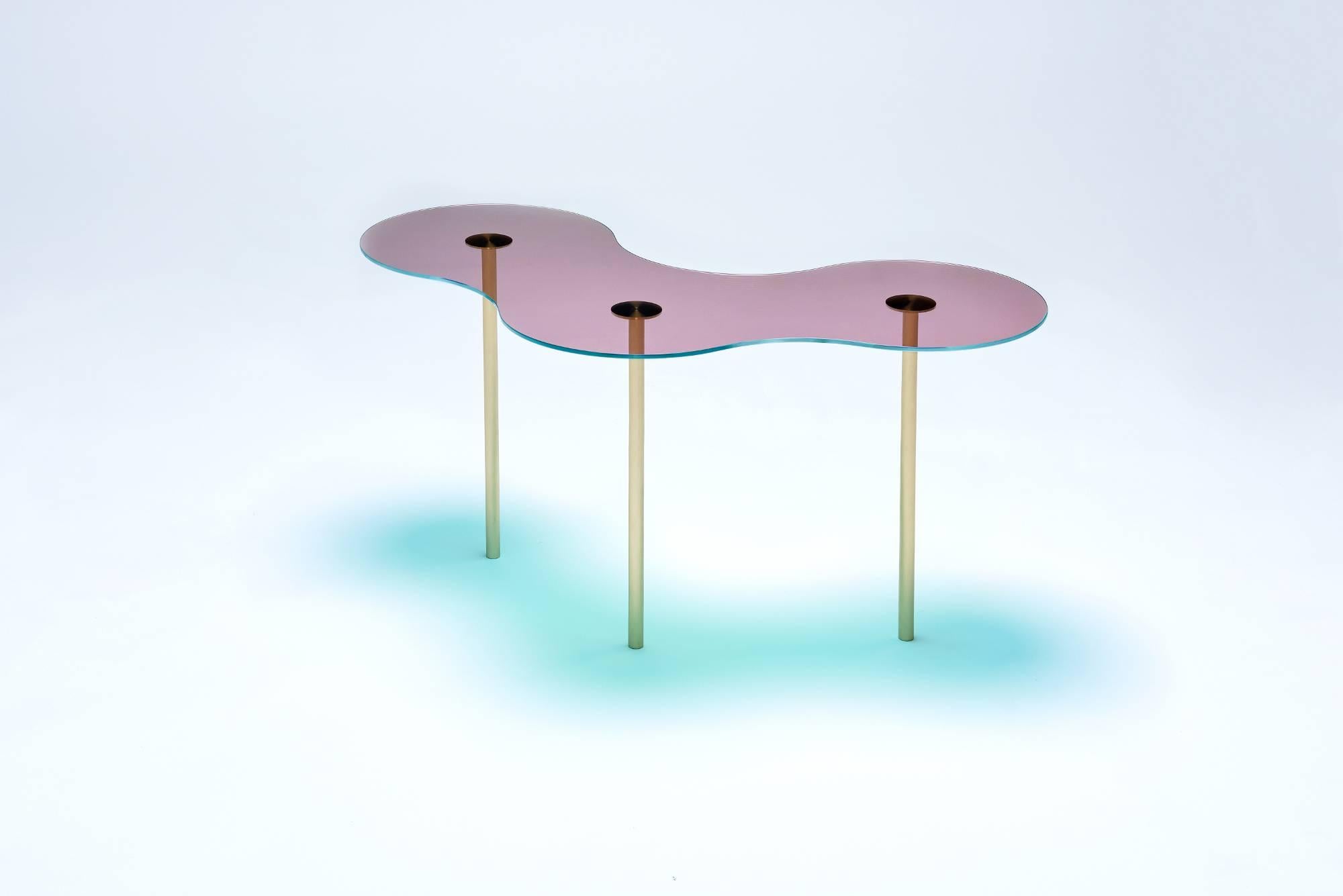 Contemporary Glass Coffee Table Ensemble of Three by Sebastian Scherer For Sale