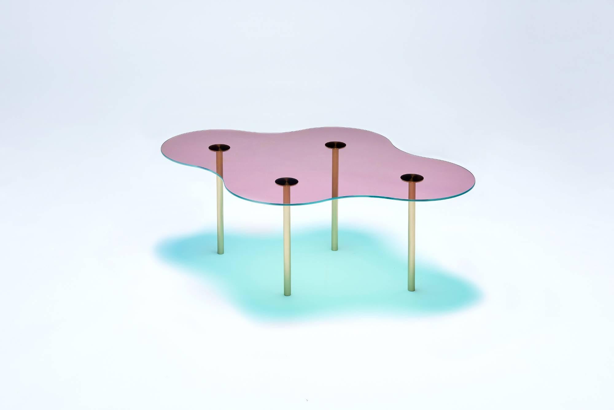 Glass Coffee Table Ensemble of Three by Sebastian Scherer For Sale 1