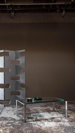 Glass Coffee Table in the style of Jacques Adnet