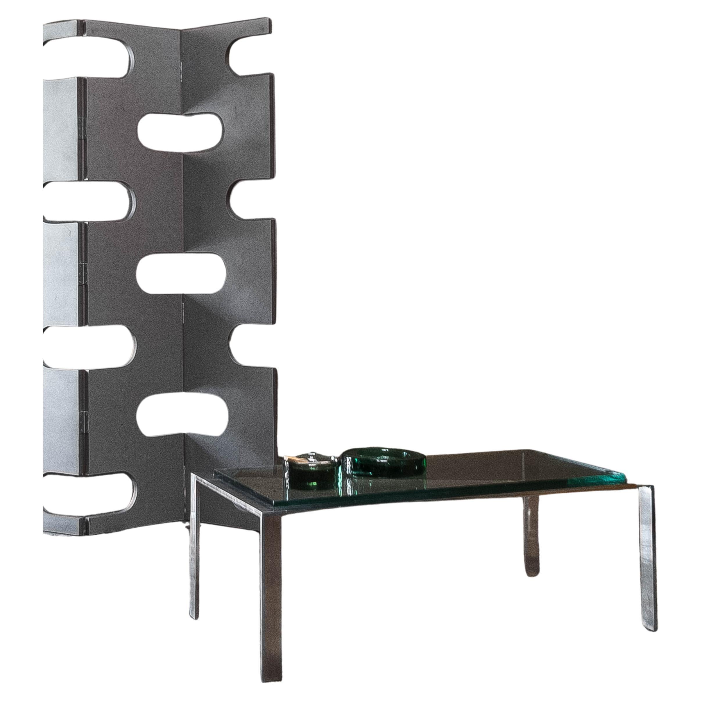 Couchtisch aus Glasglas im Stil von Jacques Adnet