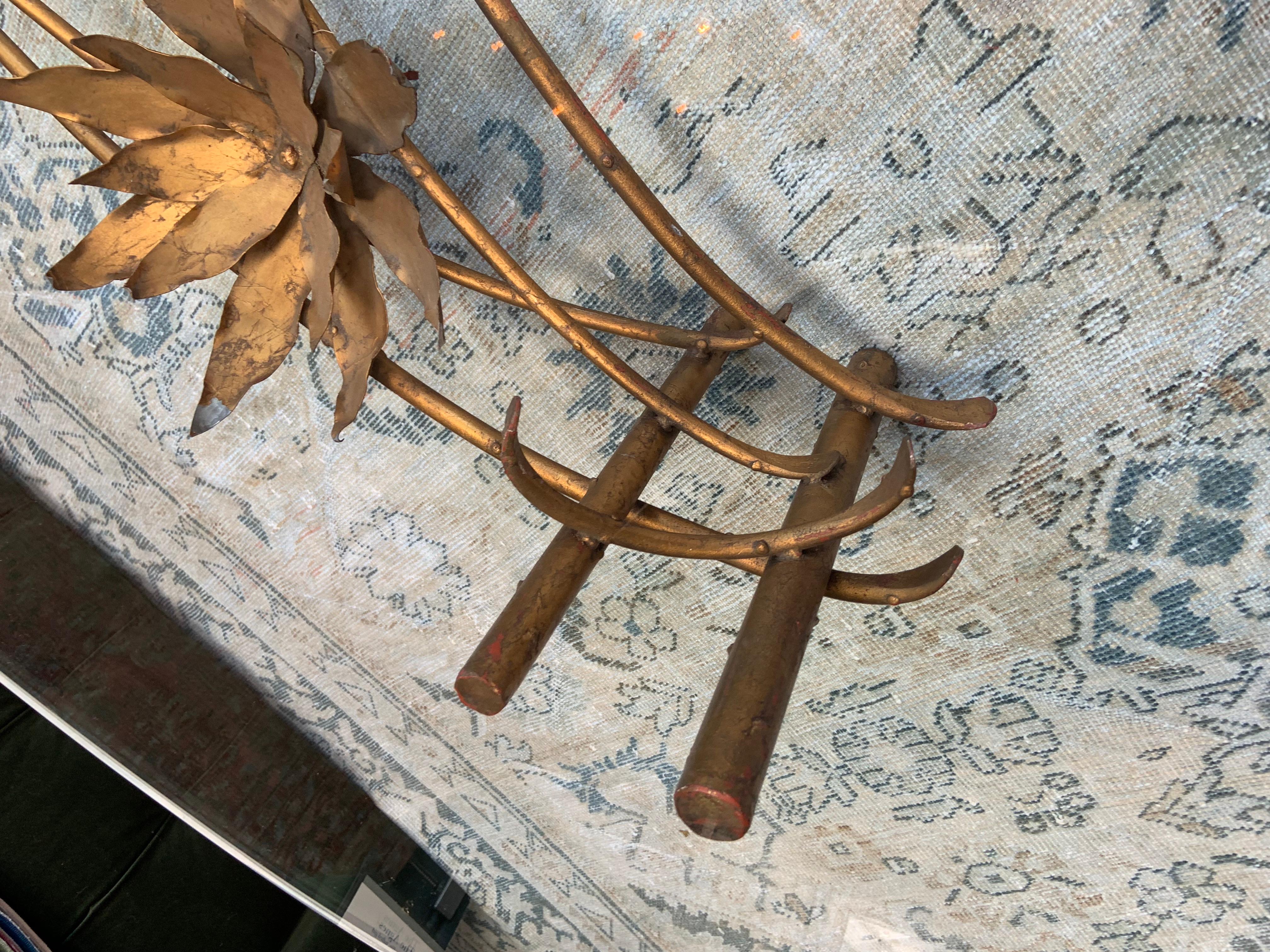 French Glass Coffee Table with Antique Gilt Legs