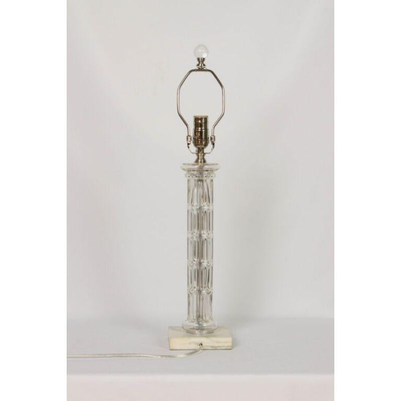 Italian Glass Column Lamp with White Marble Base For Sale