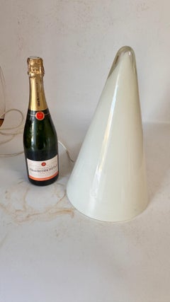 Glass Cone Opalescent  Table Lamps France 1970