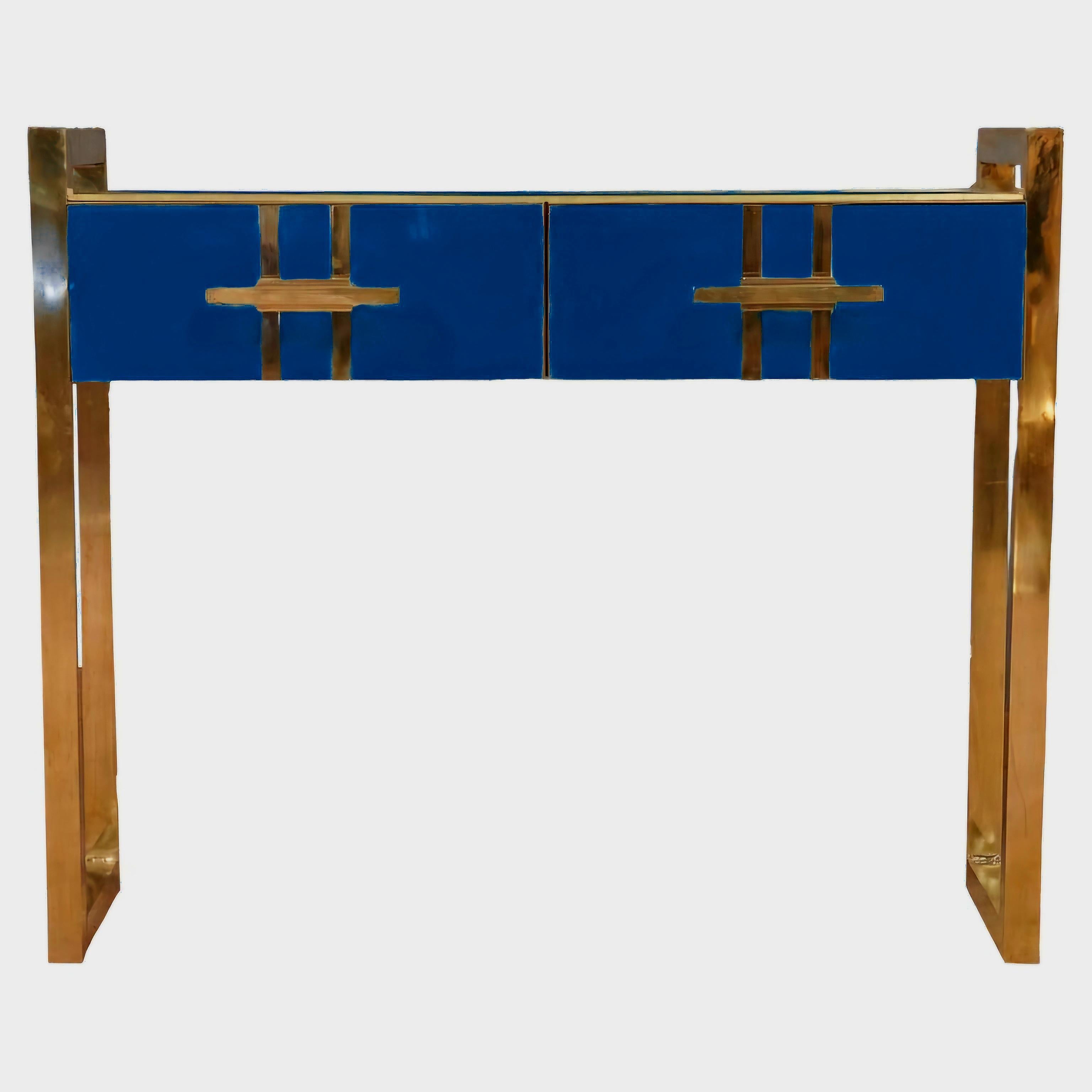 Glass console handcrafted Justfurnituress Ideal as an entryway console or vanity In condizioni Nuovo in vendita a Guazzora, IT