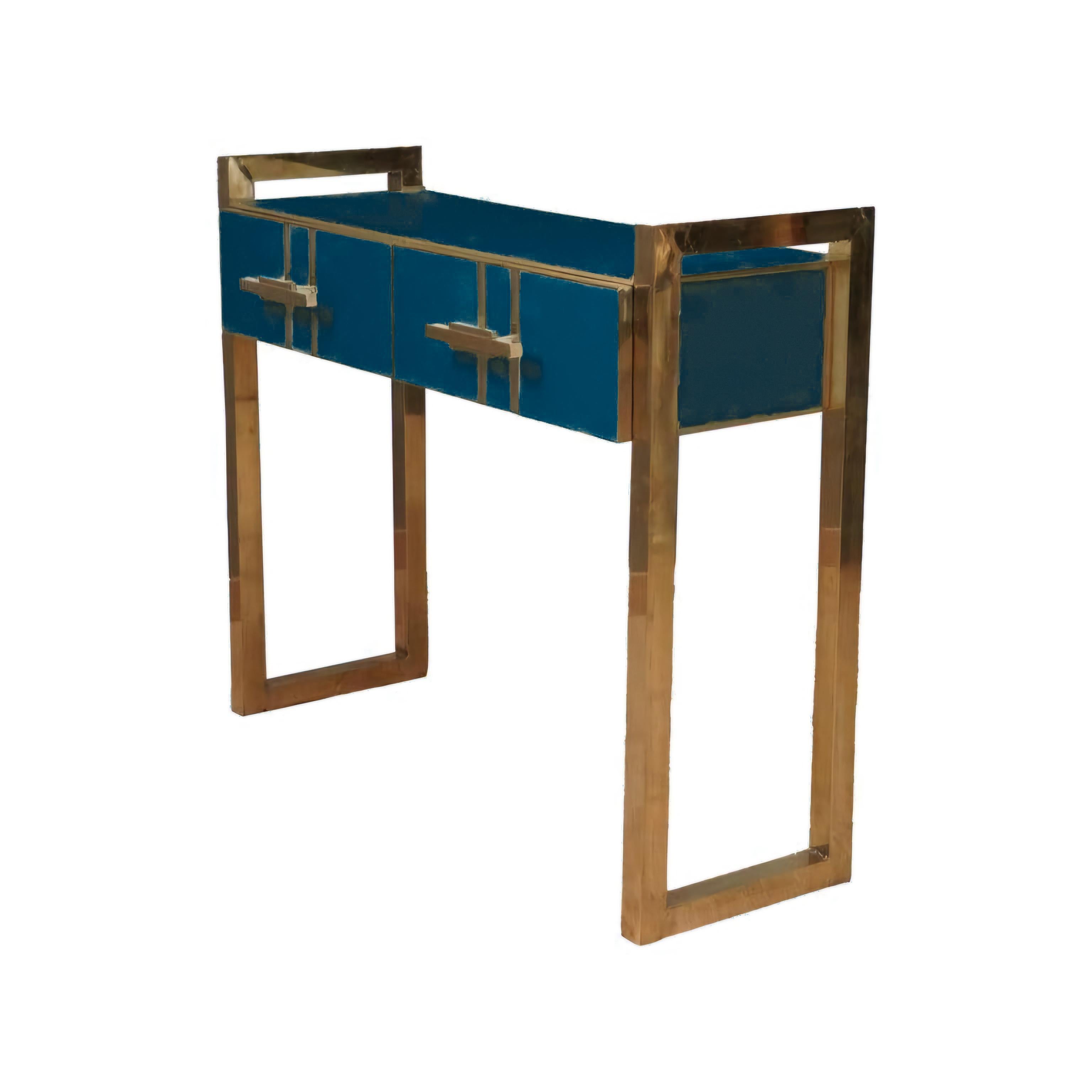 Periodo contemporaneo Glass console handcrafted Justfurnituress Ideal as an entryway console or vanity in vendita