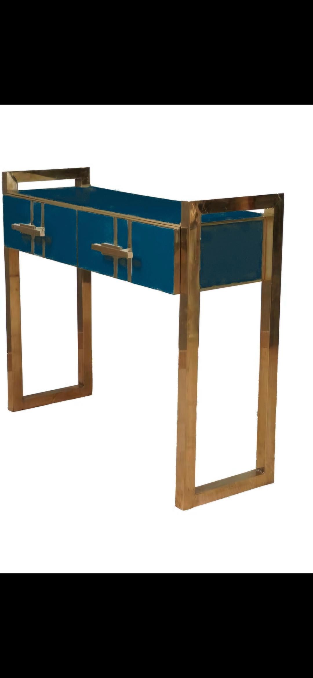 Ottone Glass console handcrafted Justfurnituress Ideal as an entryway console or vanity in vendita
