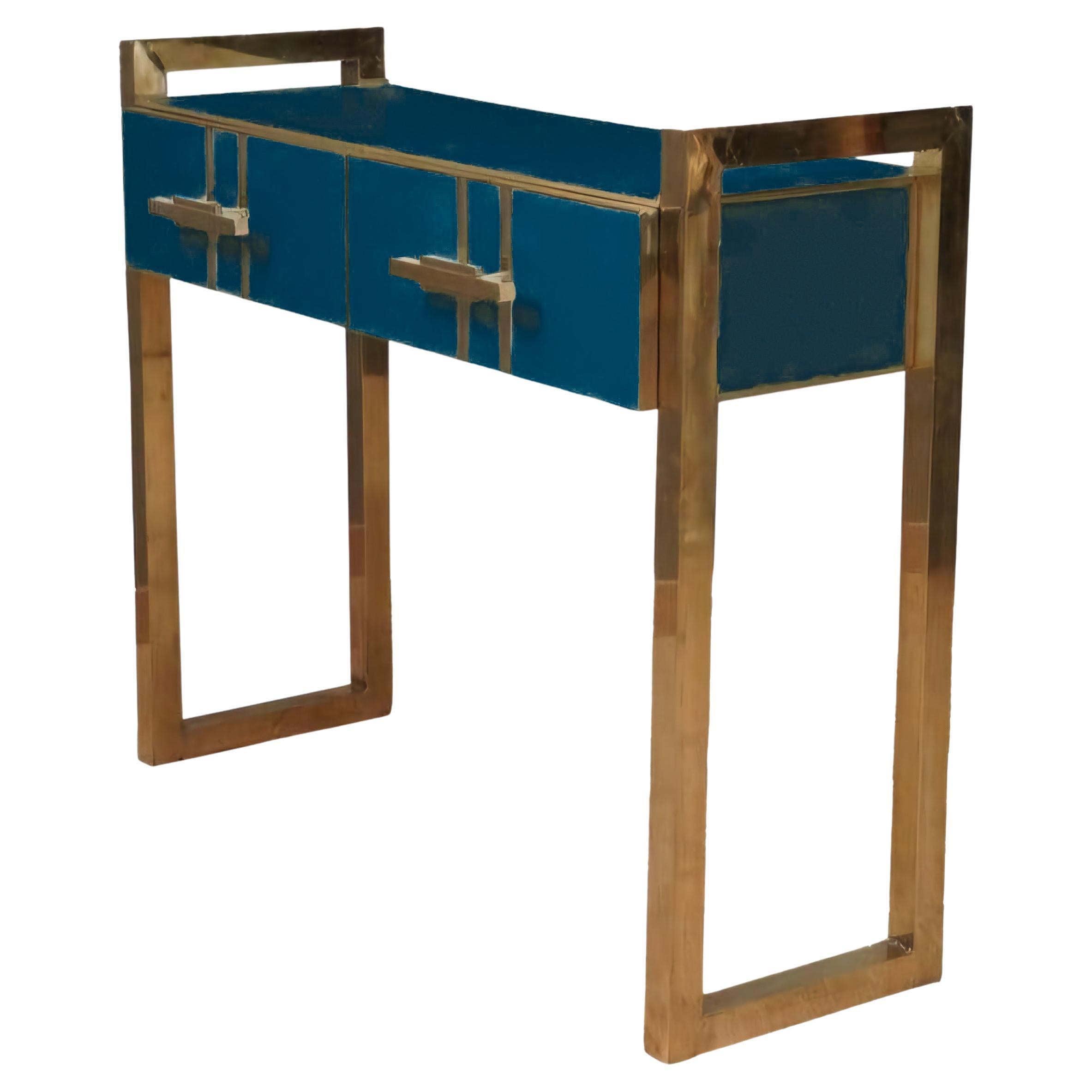 Glass console handcrafted Justfurnituress Ideal as an entryway console or vanity in vendita