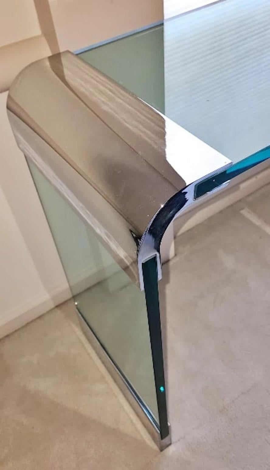 Glass Console Table by Pace In Good Condition In Brooklyn, NY