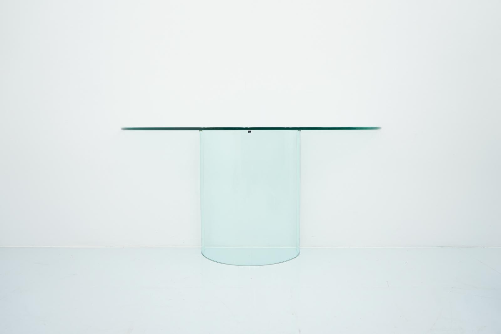 Italian Glass Console Table Desk by Gallotti & Radice Milano, Italy For Sale